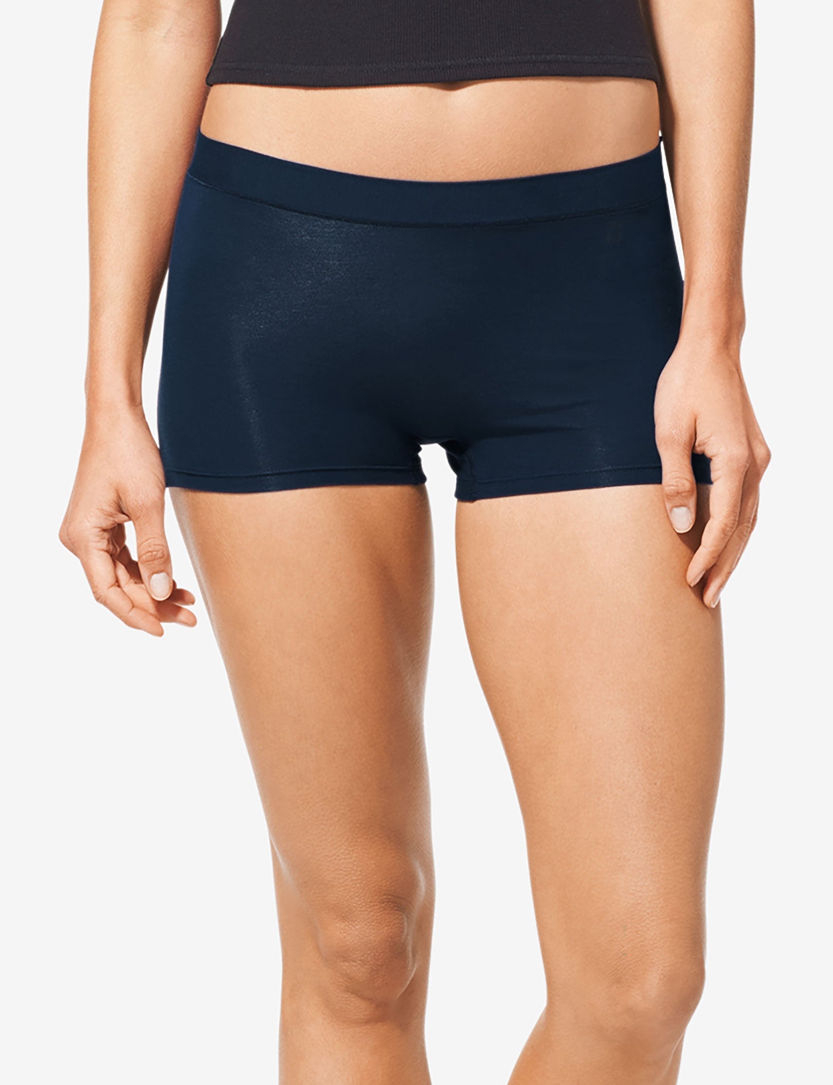 Women's Cool Cotton Boyshort::Navy