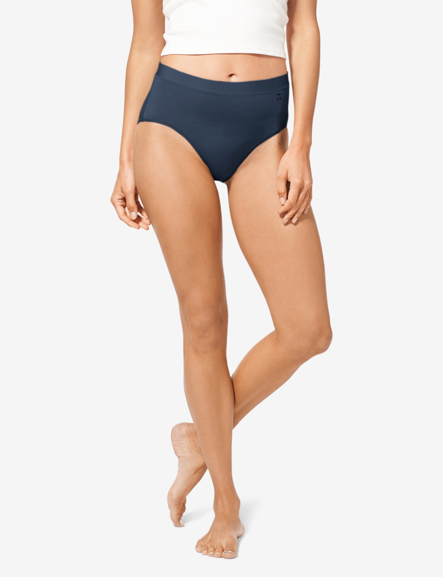 Women's Second Skin High Rise Brief::Dress Blues