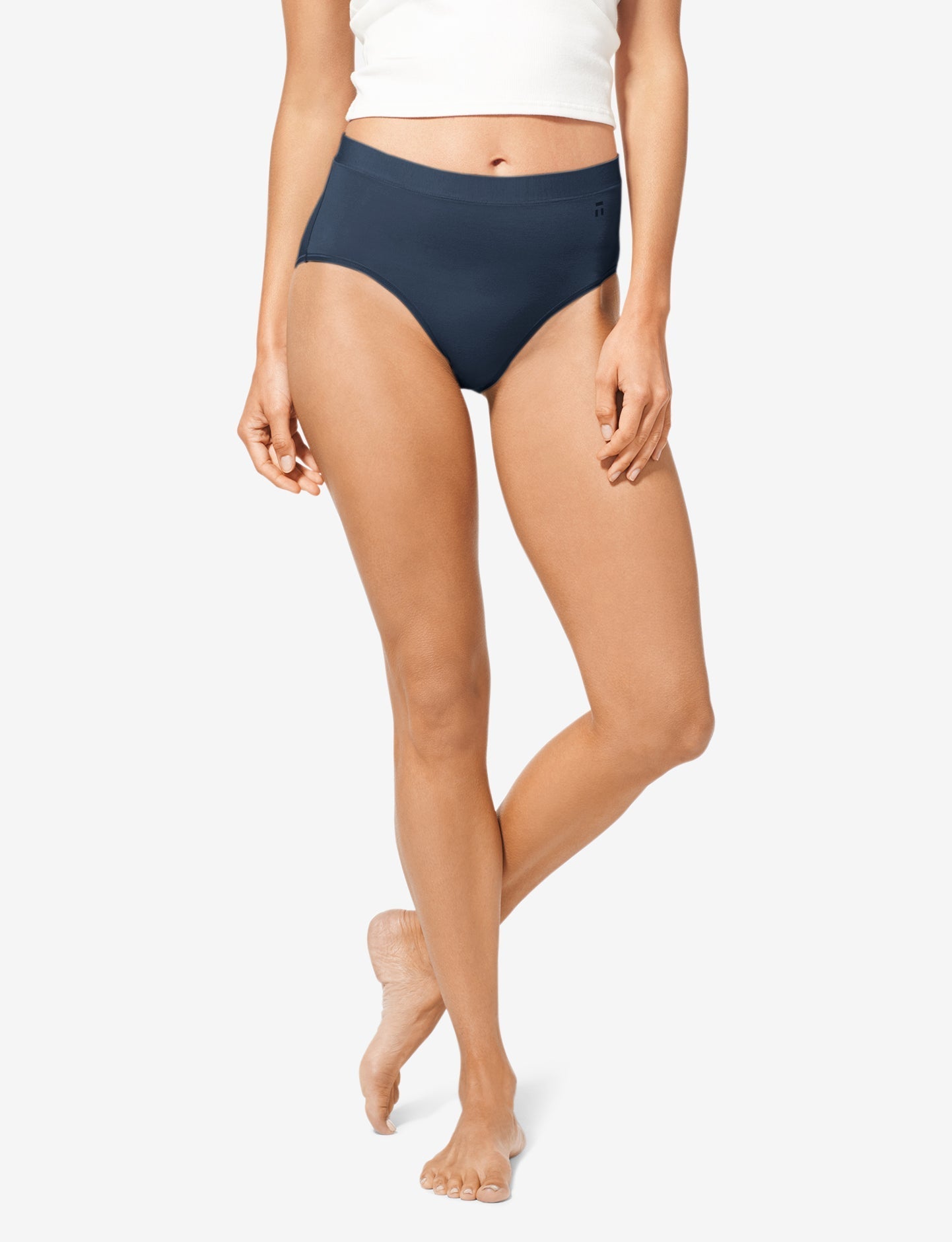 Women's Second Skin High Rise Brief::Dress Blues