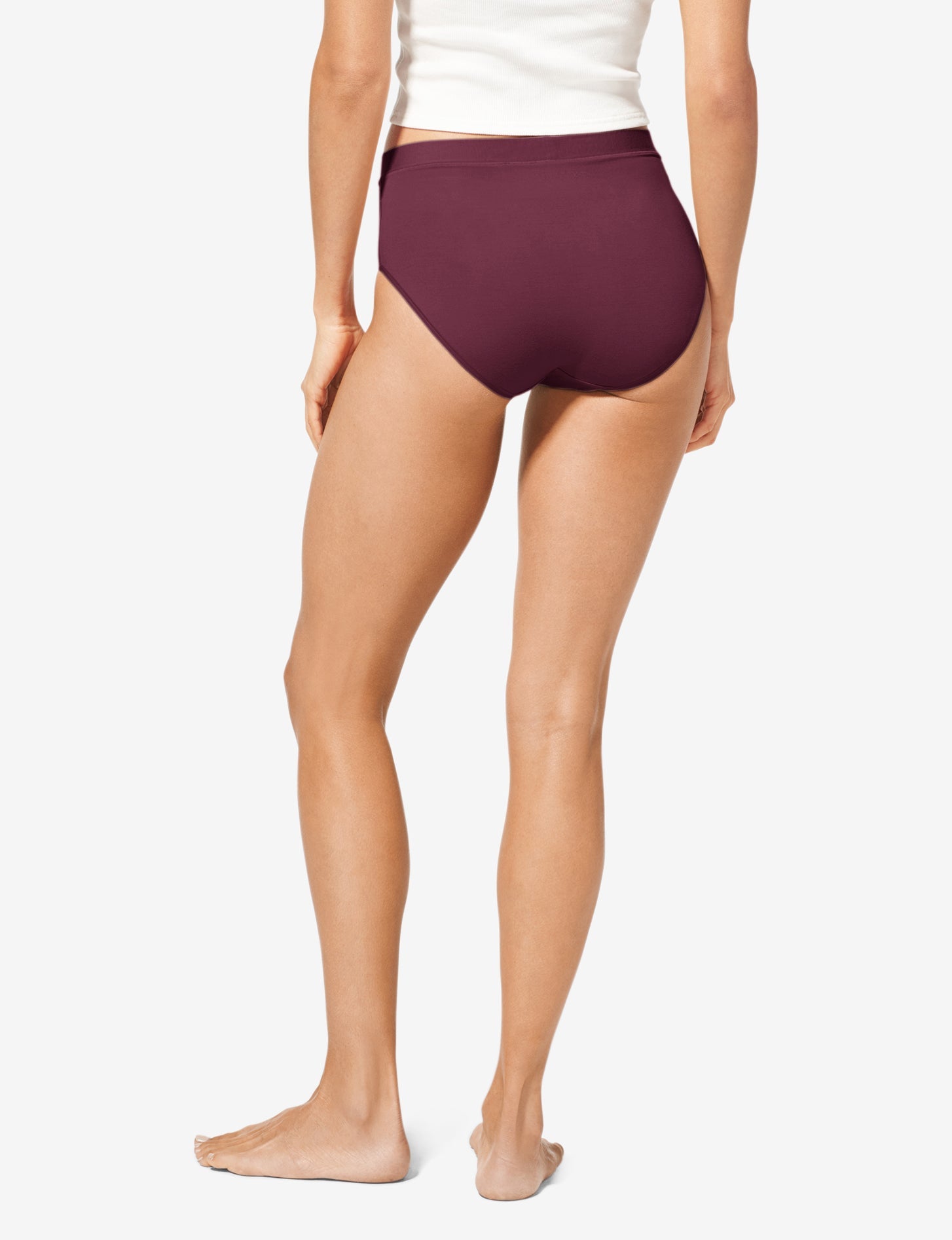 Second Skin Self Waistband High Rise Brief::Winetasting