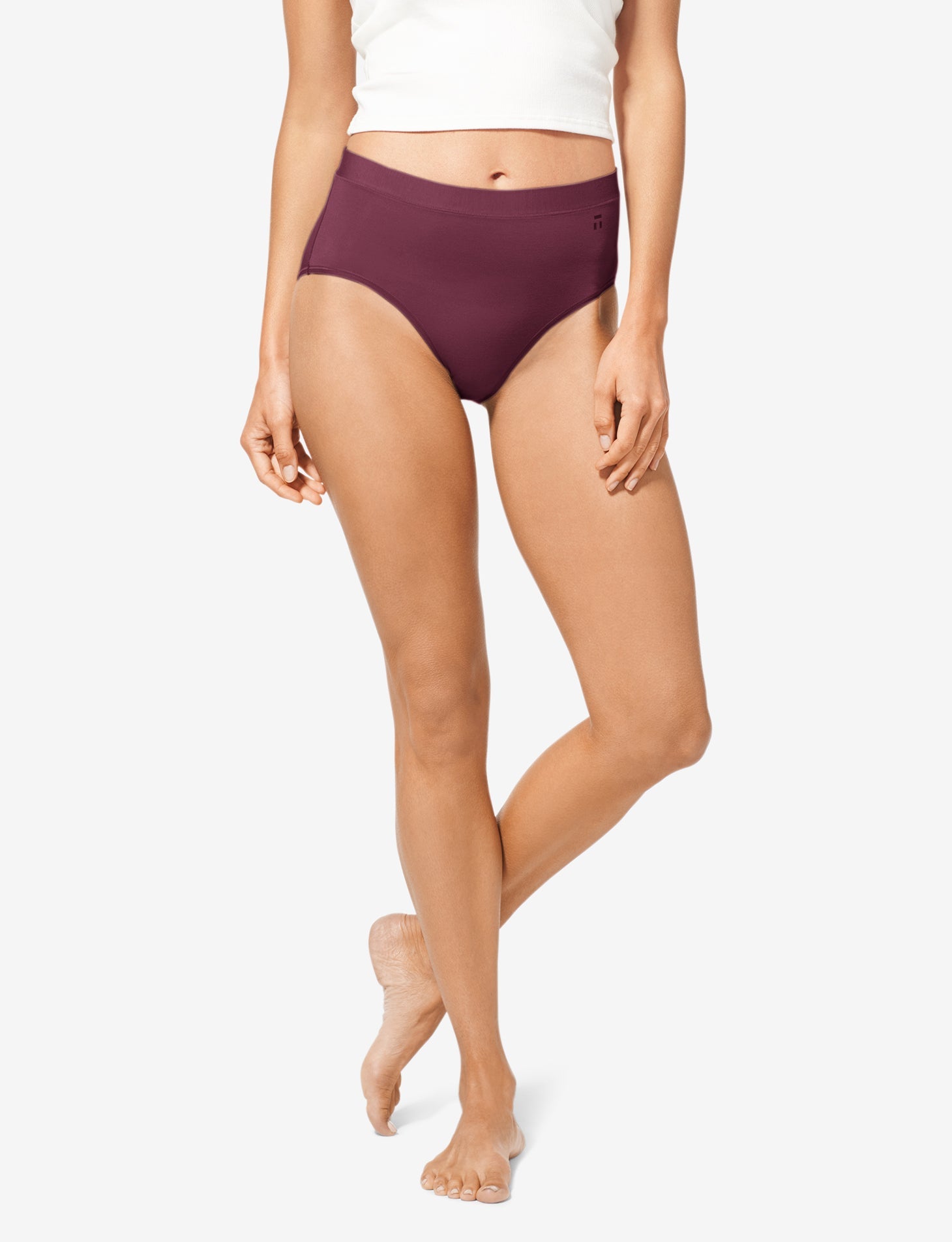 Second Skin Self Waistband High Rise Brief::Winetasting