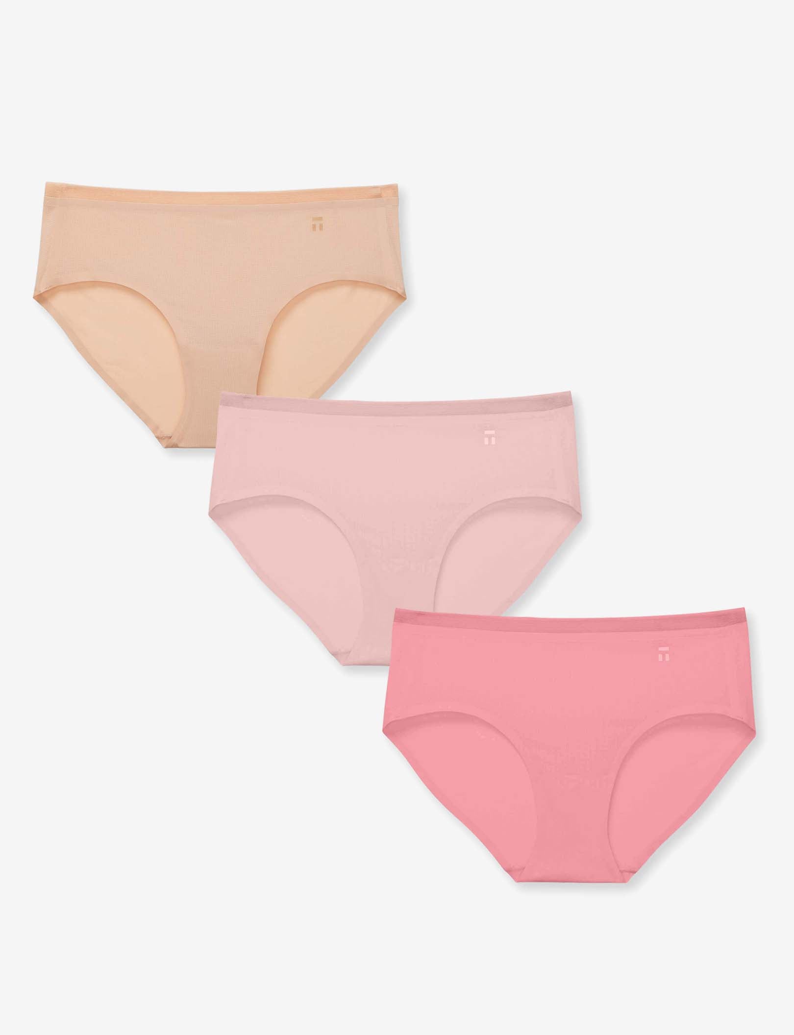 Women's Air Mesh Brief (3-Pack)::Pink/Maple Sugar