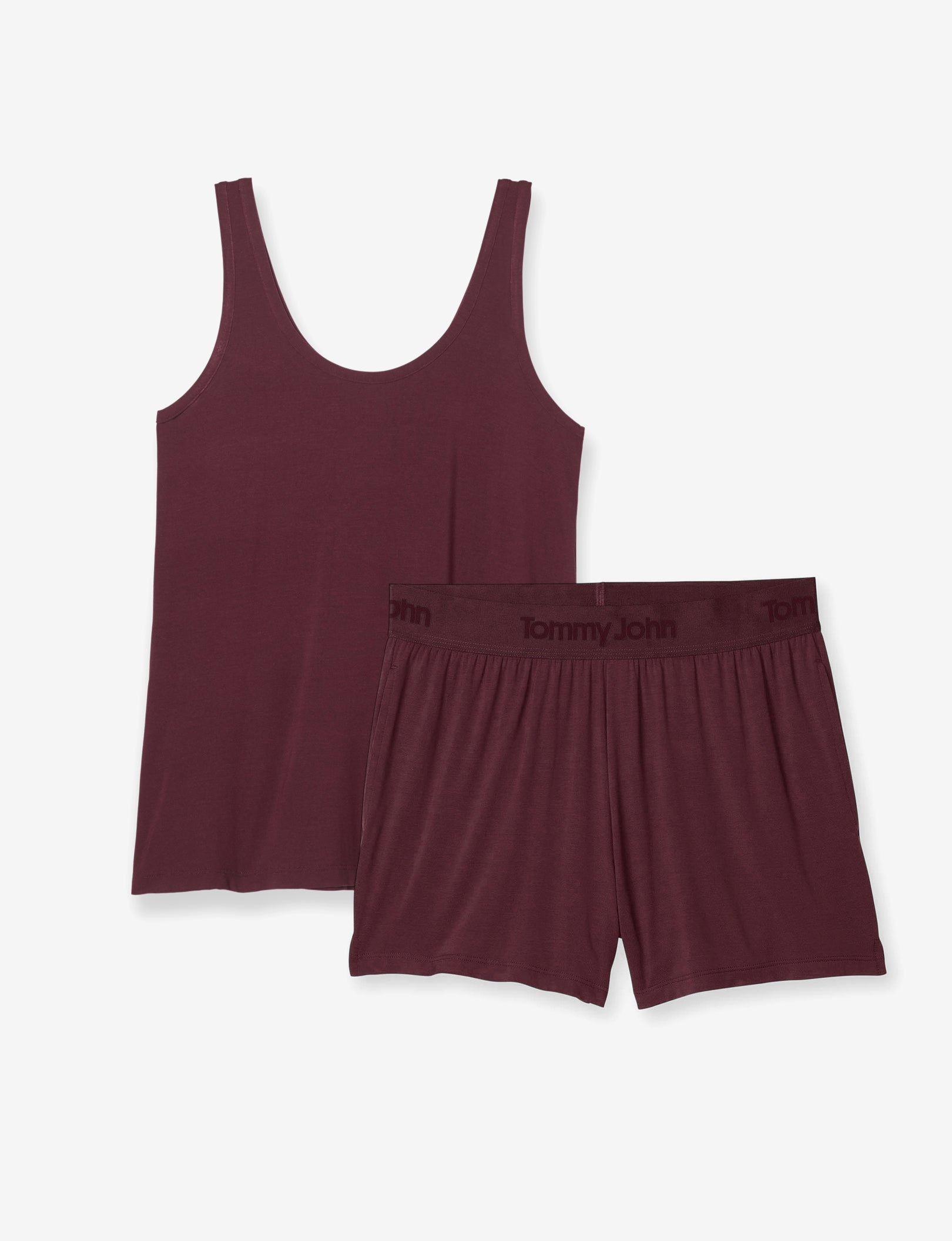 Women's Second Skin Sleep Tank & Short Basic Set::Winetasting