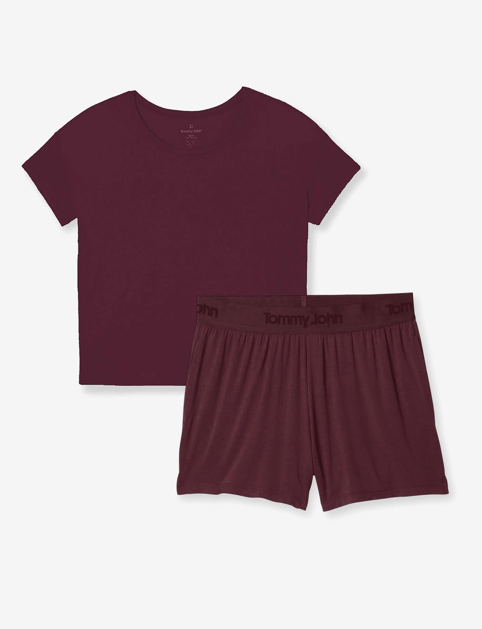 Women's Second Skin Sleep Tee & Short Basic Set::Winetasting