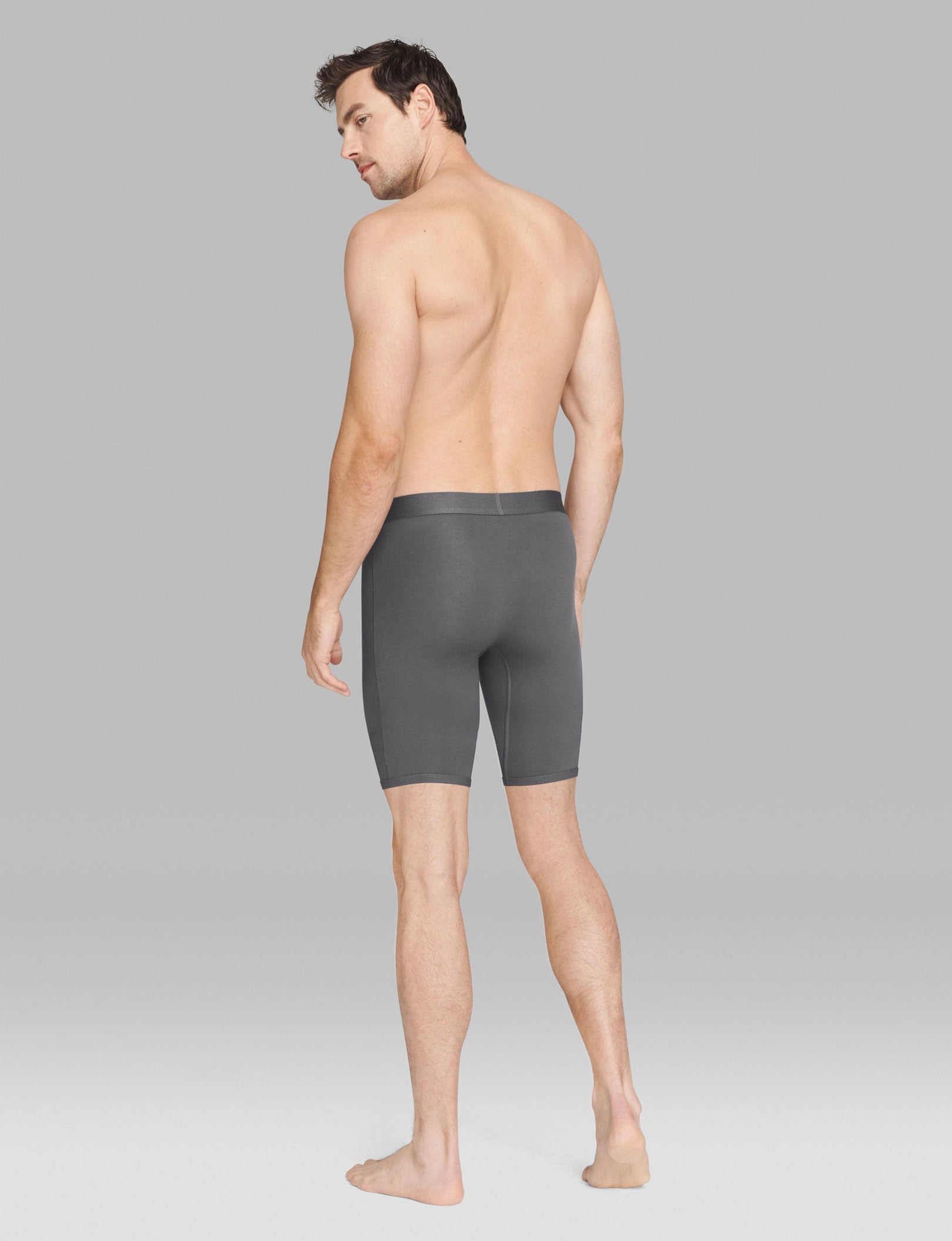 Cool Cotton Boxer Brief 8"::Iron Grey