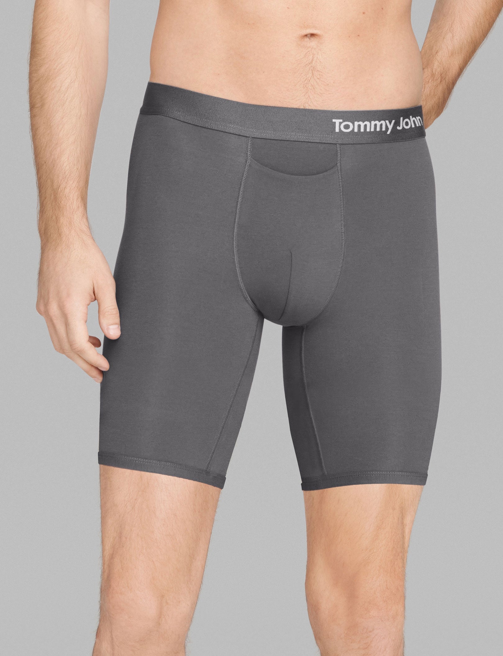 Cool Cotton Boxer Brief 8"::Iron Grey