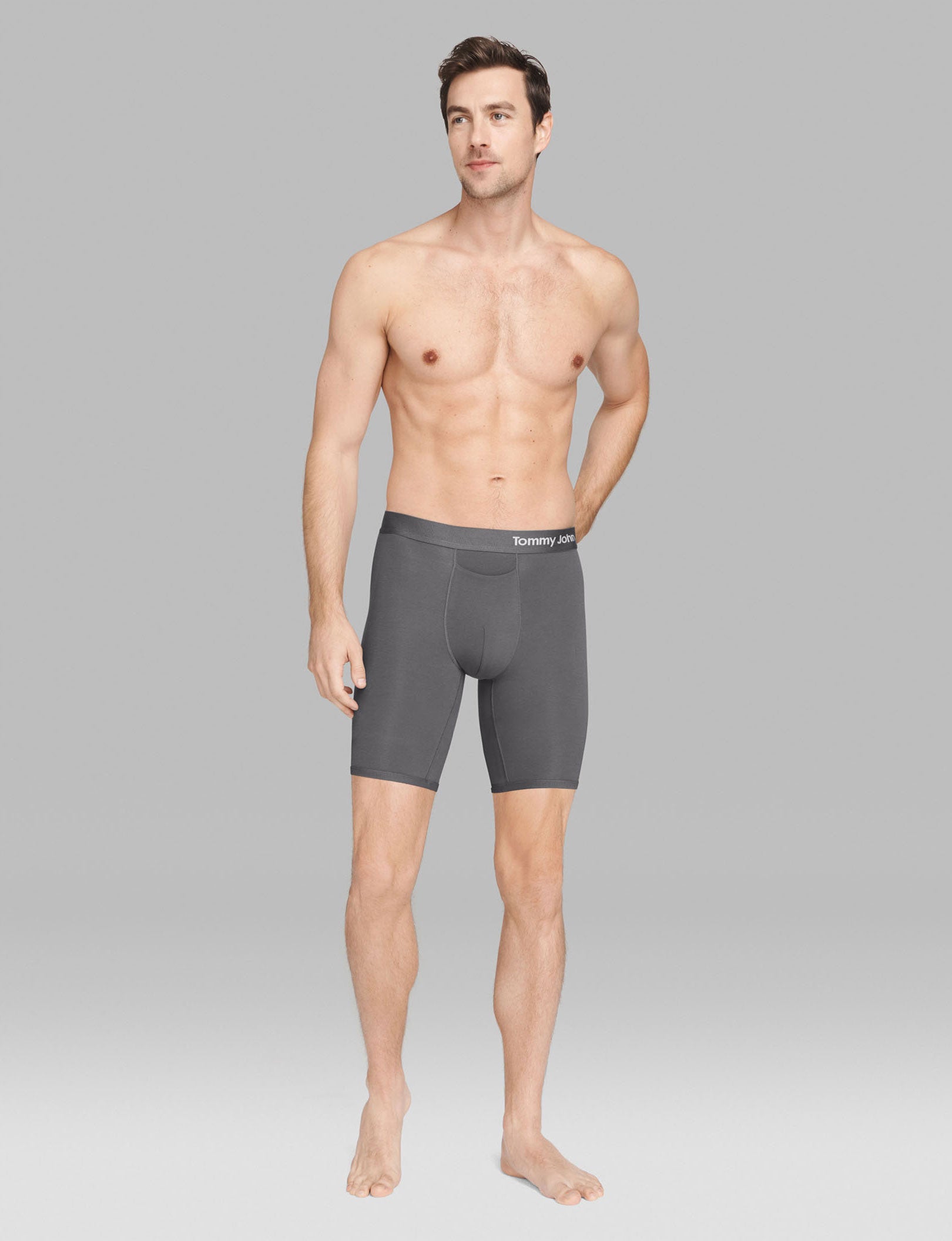 Cool Cotton Boxer Brief 8" (3-Pack)::Iron Grey