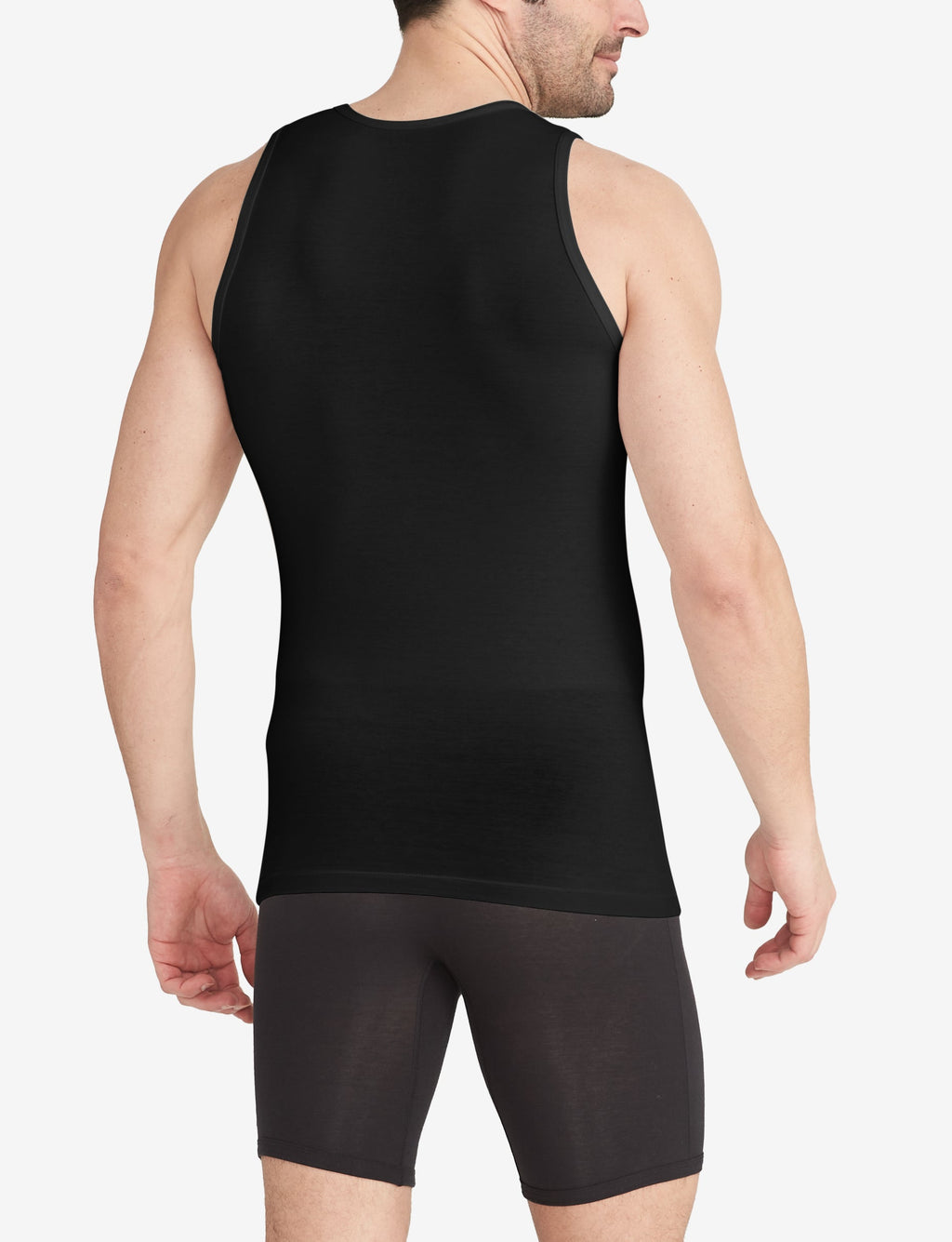 Cool Cotton Tank Stay-Tucked Undershirt::Black
