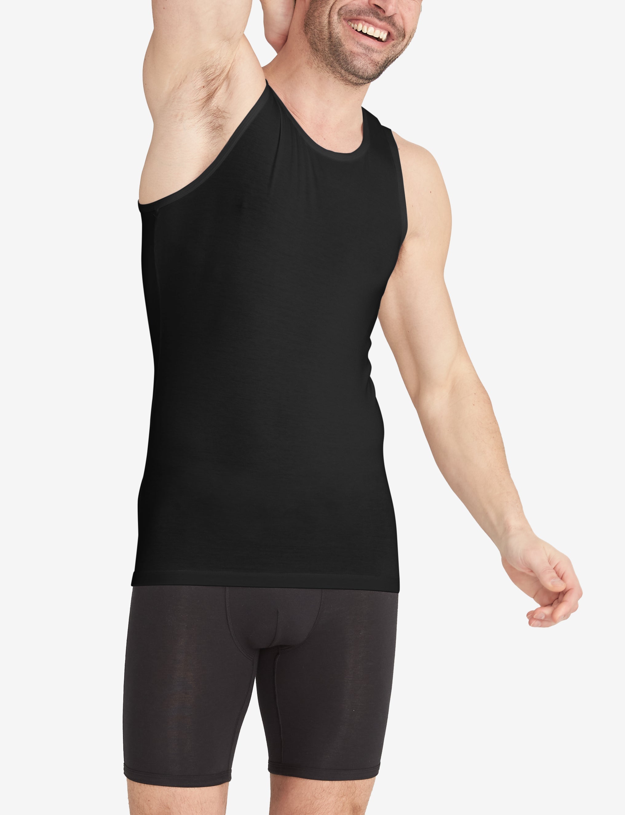 Cool Cotton Tank Stay-Tucked Undershirt::Black