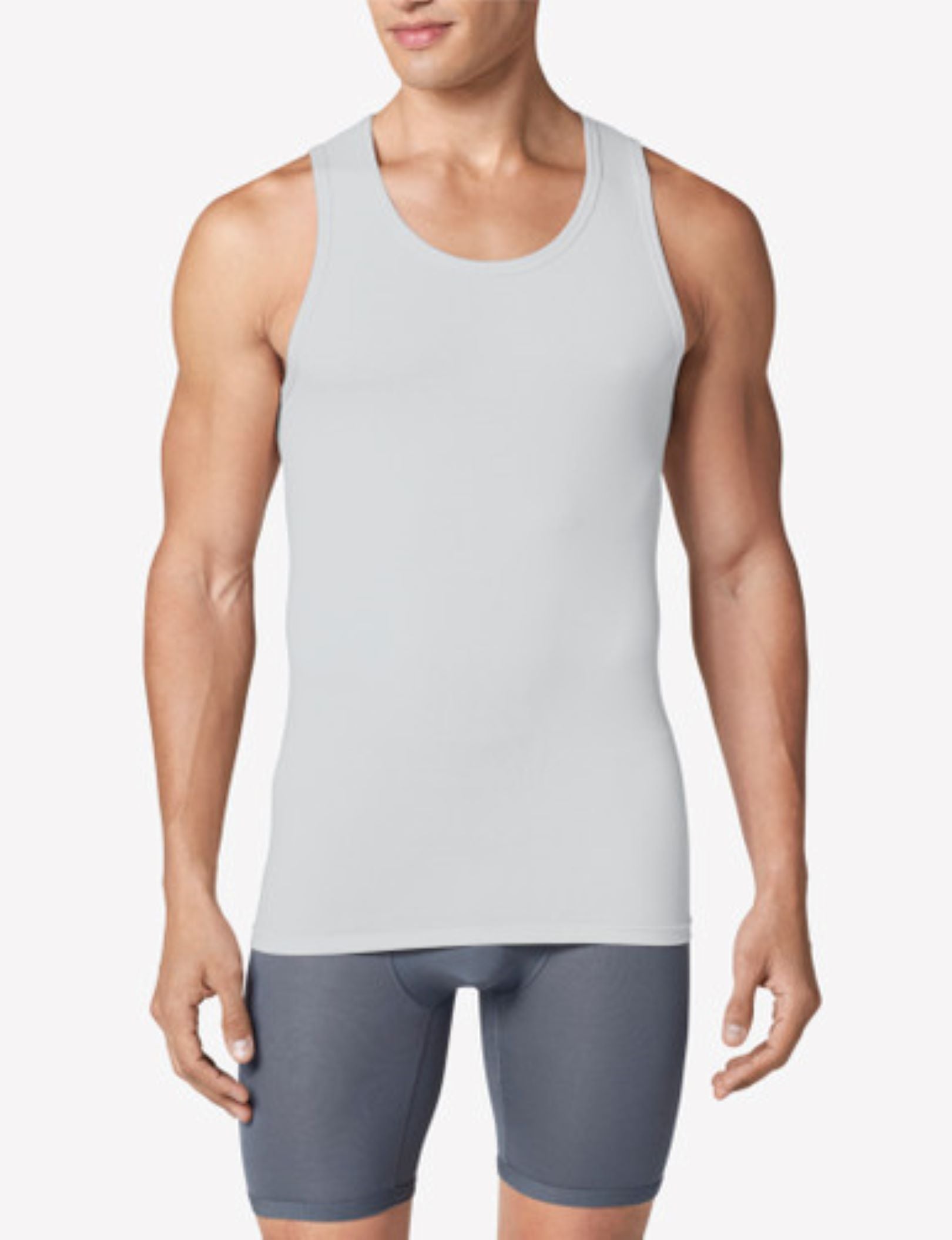 Cool Cotton Tank Stay-Tucked Undershirt::Grey