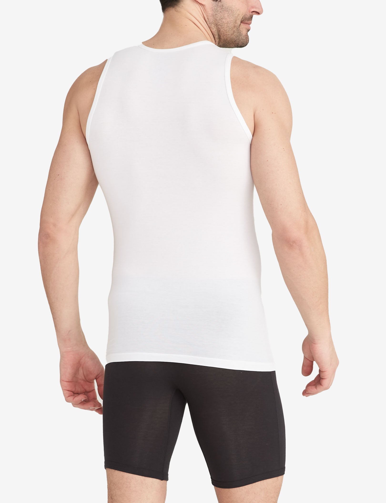 Cool Cotton Tank Stay-Tucked Undershirt::White