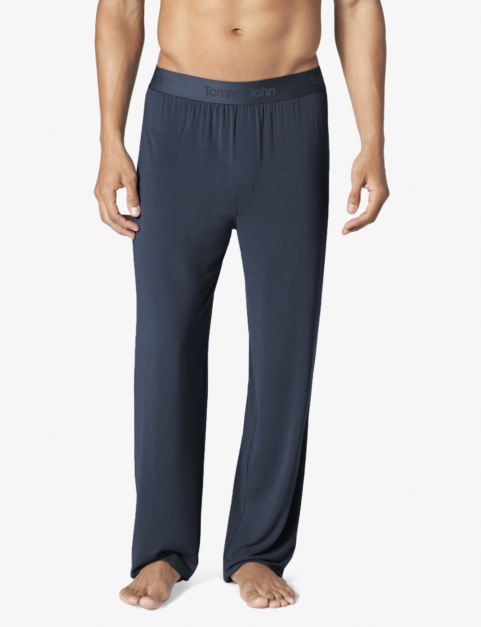 Second Skin Sleep Long Sleeve Tee & Pant Set::Dress Blues