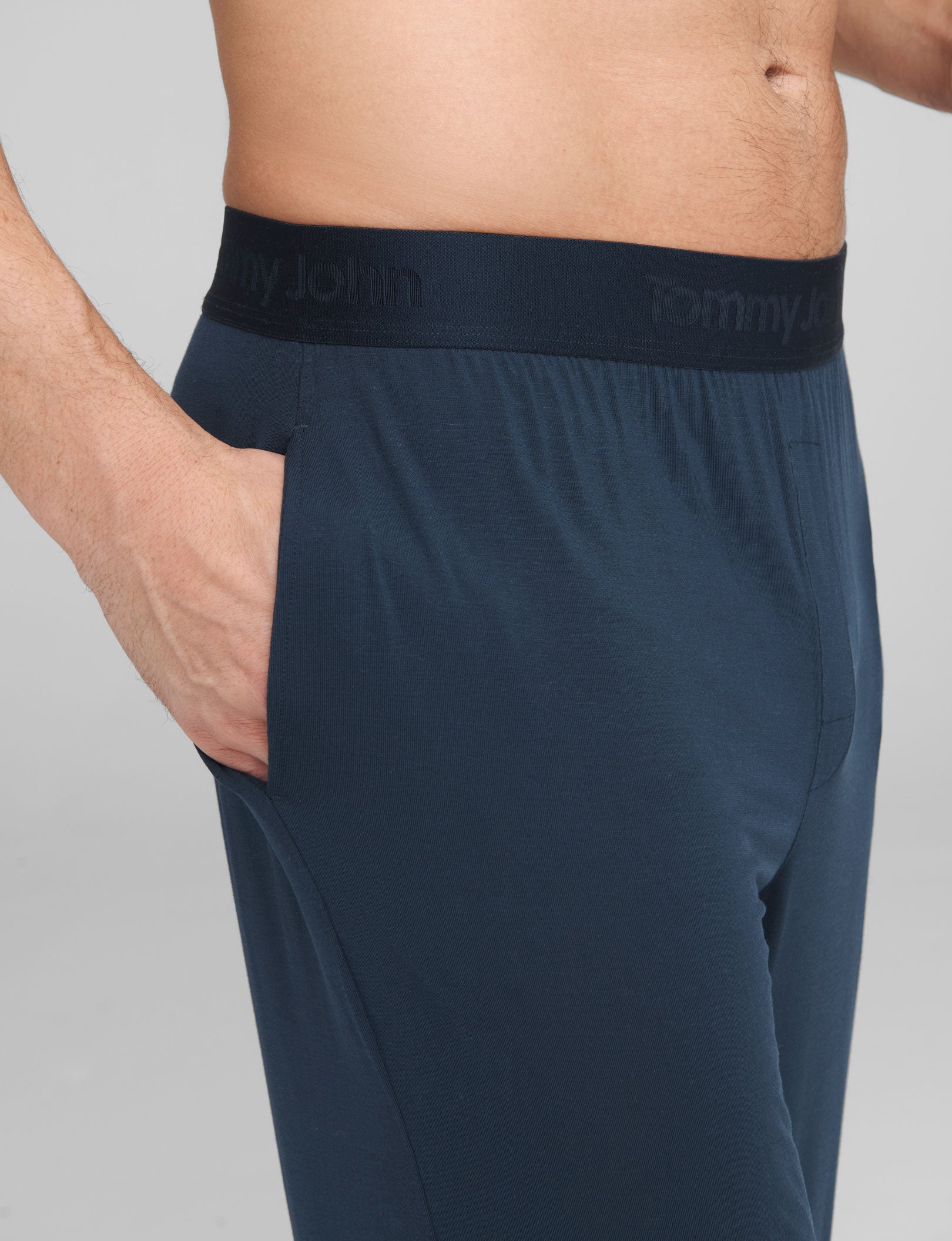 Second Skin Sleep Long Sleeve Tee & Pant Set::Dress Blues