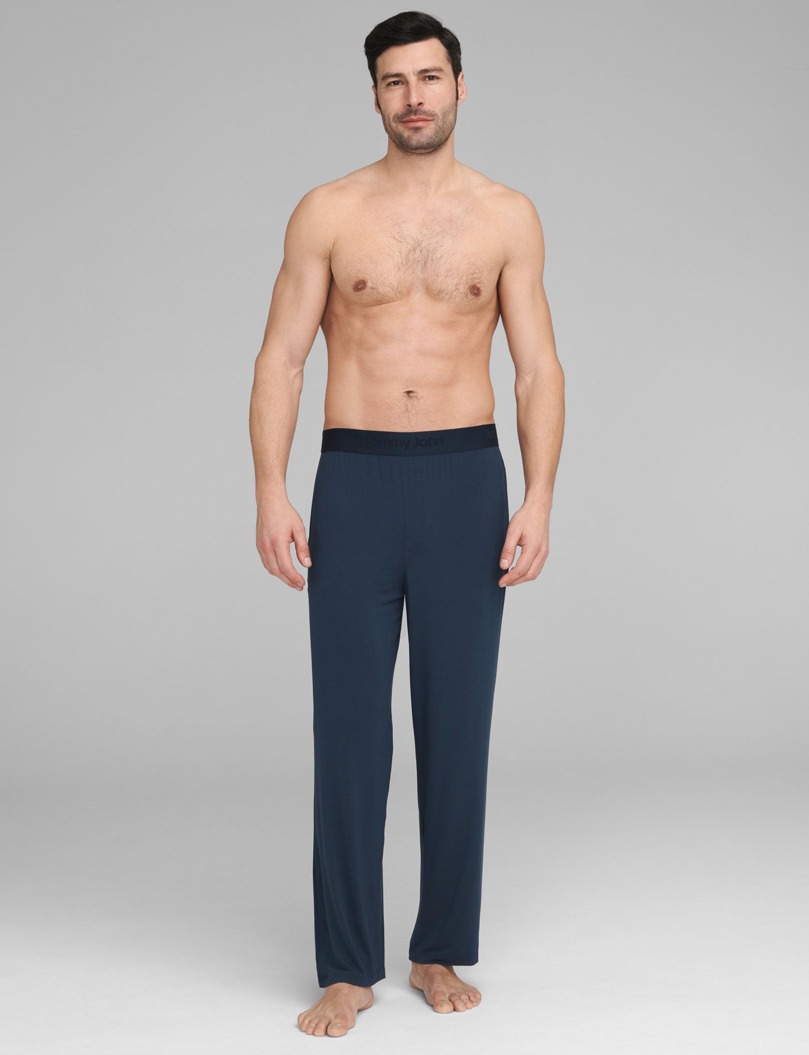 Second Skin Sleep Long Sleeve Tee & Pant Set::Dress Blues