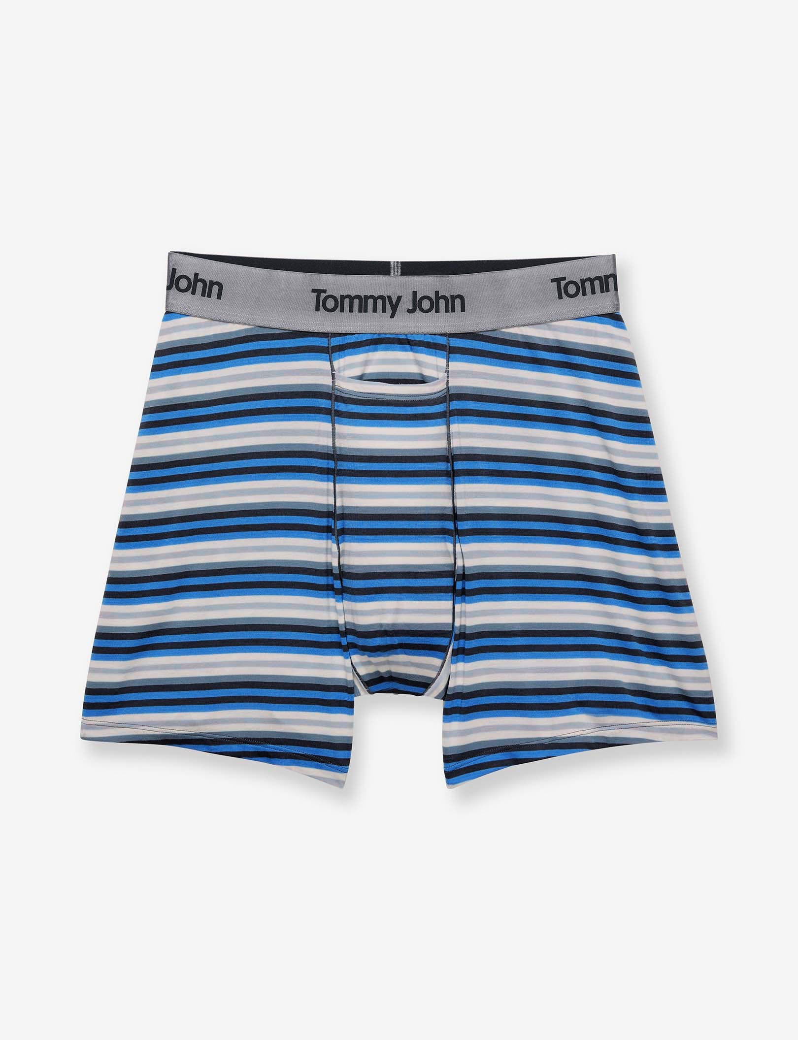 Second Skin Relaxed Fit Boxer 6"::Azure Blue Globe Stripe
