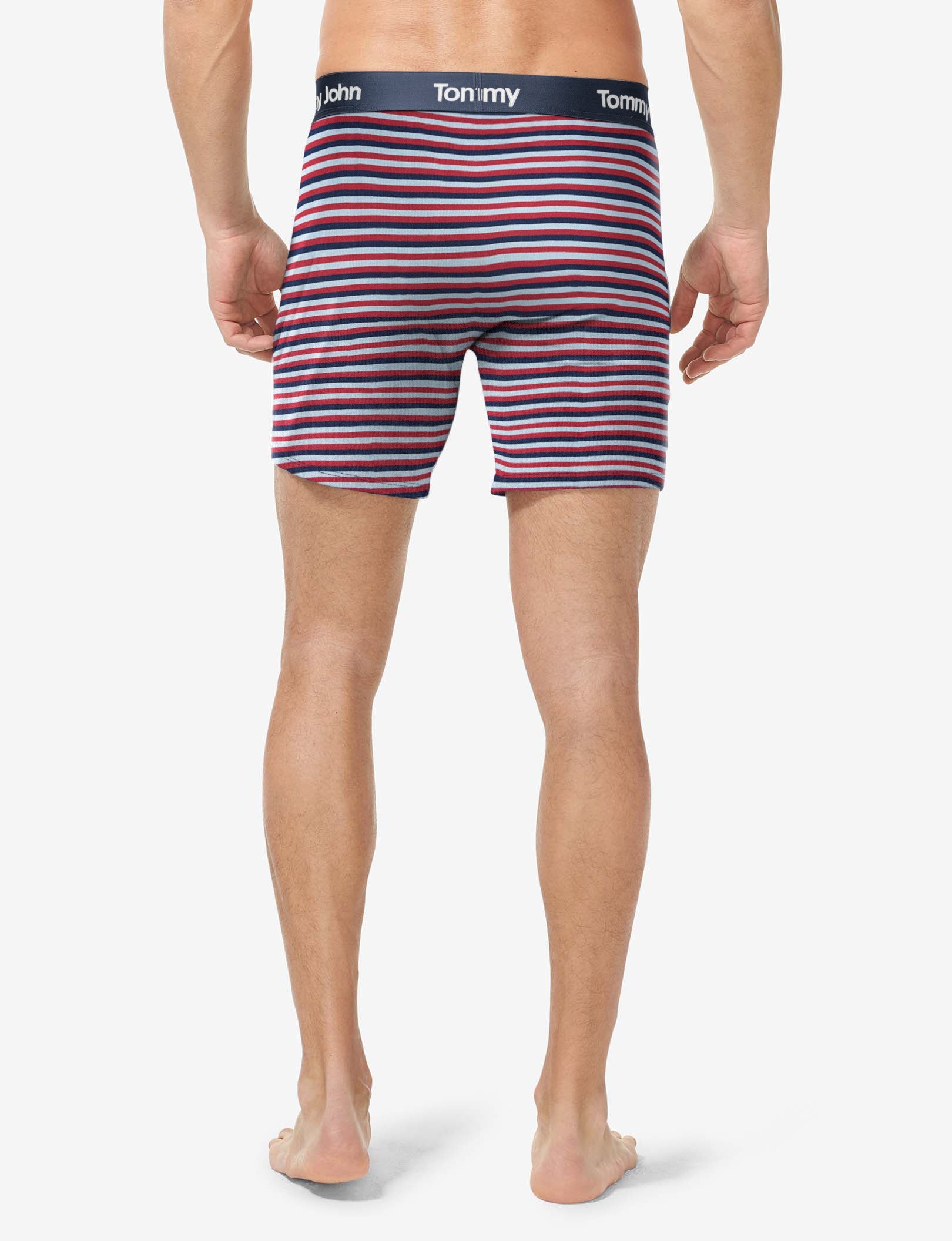 Second Skin Relaxed Fit Boxer 6"::Cashmere Blue Globe Stripe