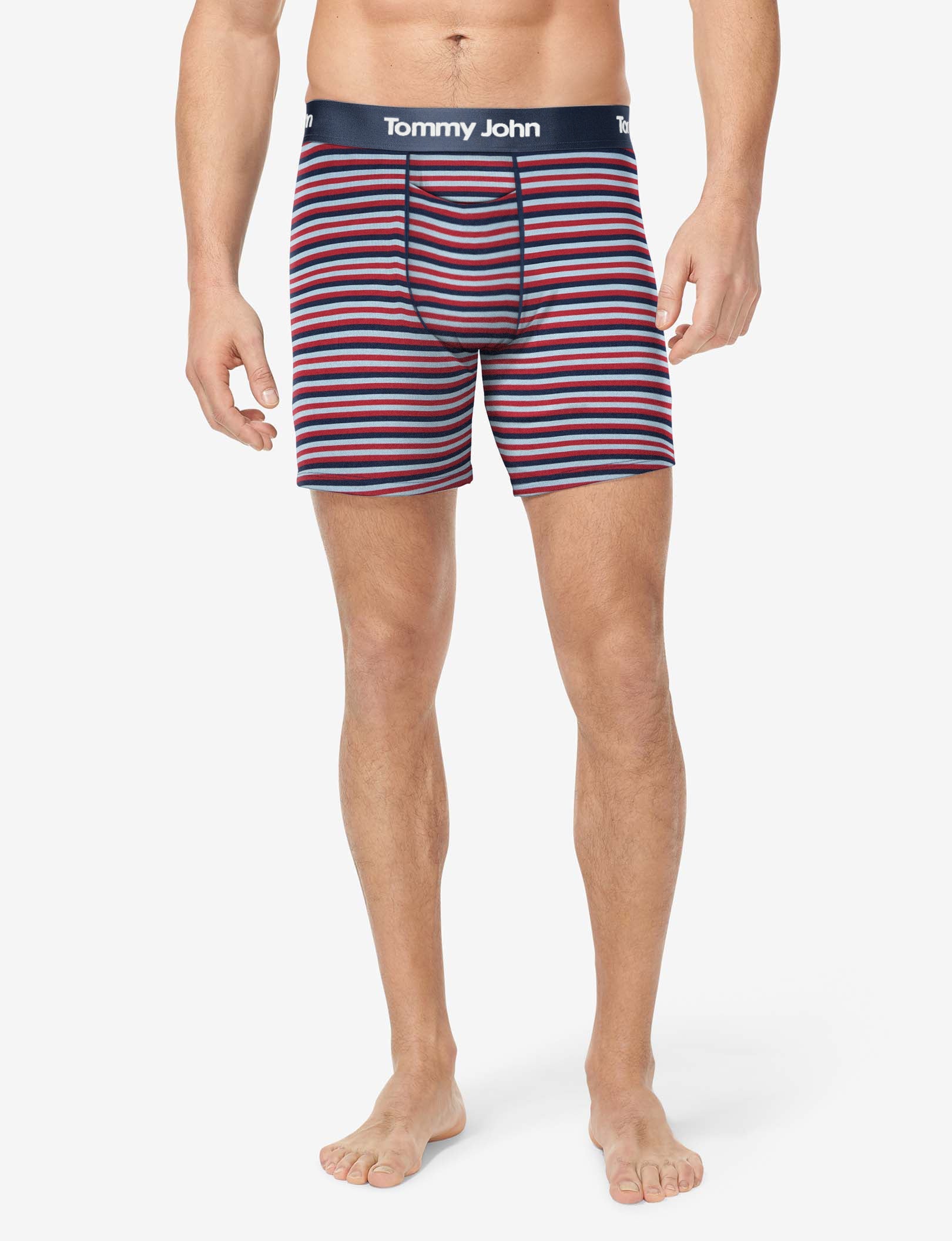 Second Skin Relaxed Fit Boxer 6"::Cashmere Blue Globe Stripe