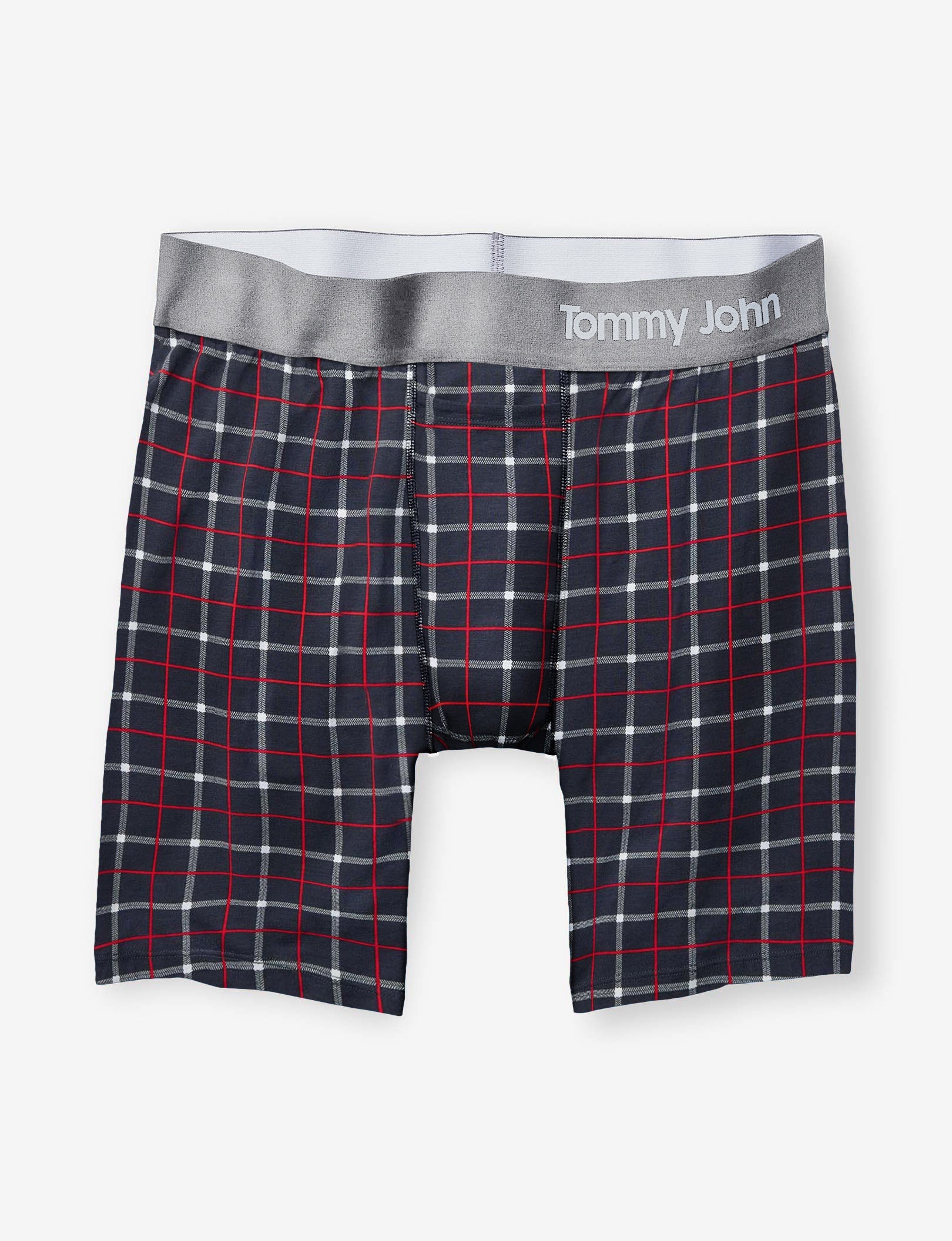 Cool Cotton Boxer Brief 8"::Black Weekend Plaid