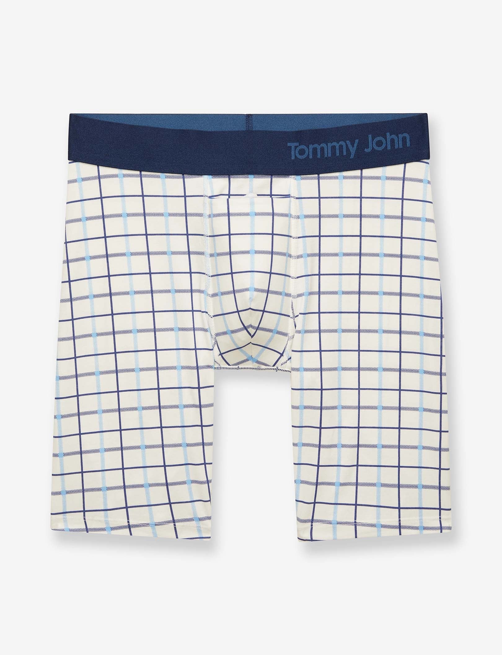 Cool Cotton Boxer Brief 8"::Coconut Milk Sunday Drive Plaid