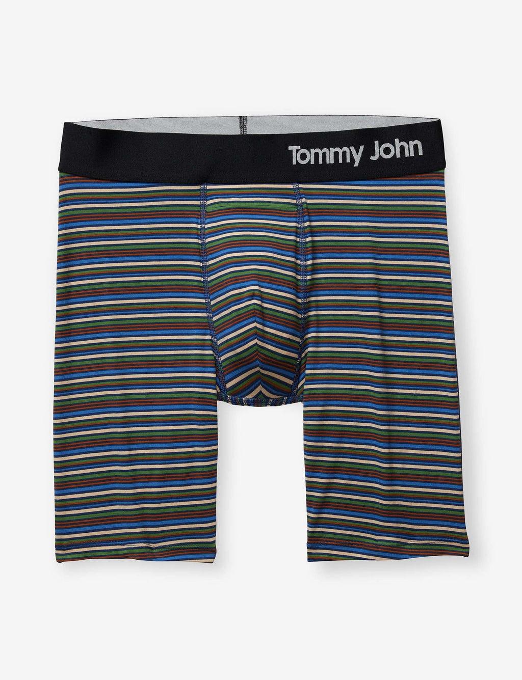 Cool Cotton Boxer Brief 8"::Estate Blue Tabloid Stripe