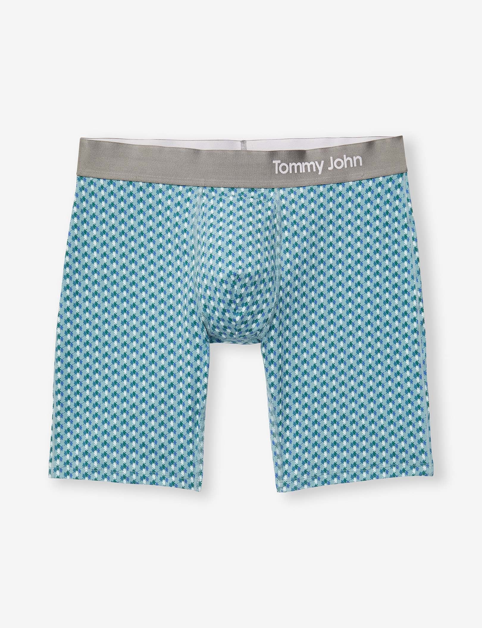 Cool Cotton Boxer Brief 8"::Arctic Checkered Pinstripe