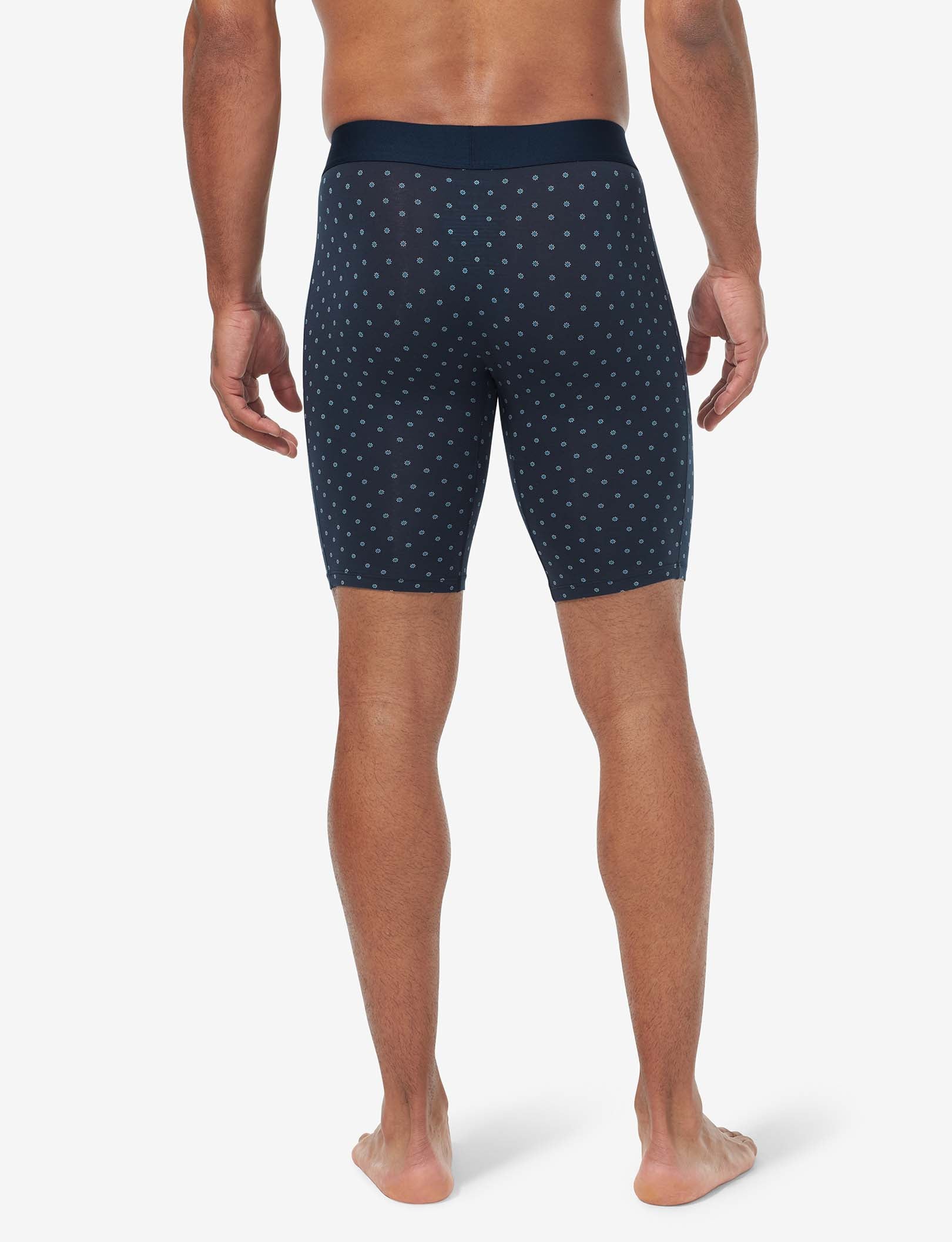 Cool Cotton Boxer Brief 8"::Dress Blues Sky Bud