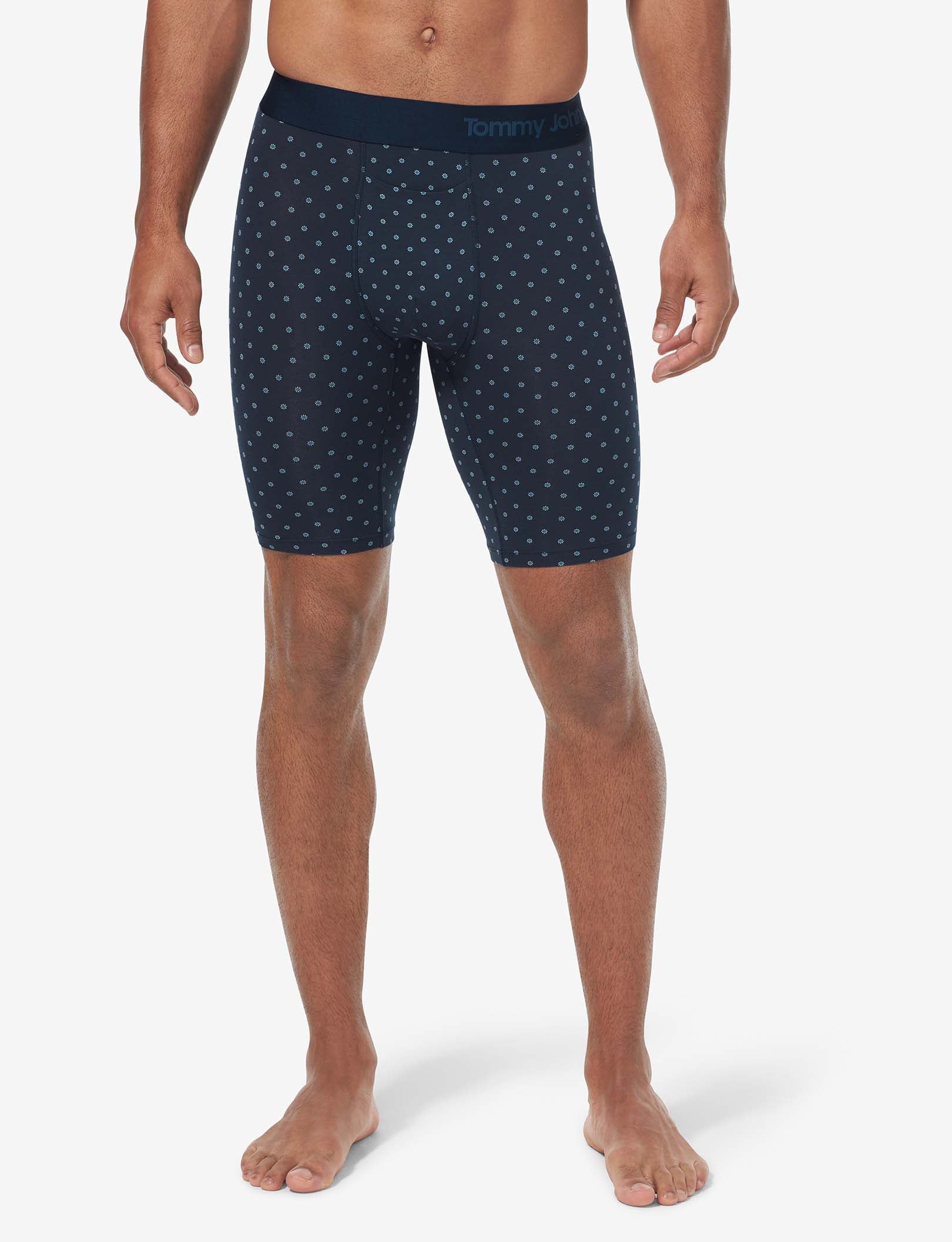 Cool Cotton Boxer Brief 8"::Dress Blues Sky Bud