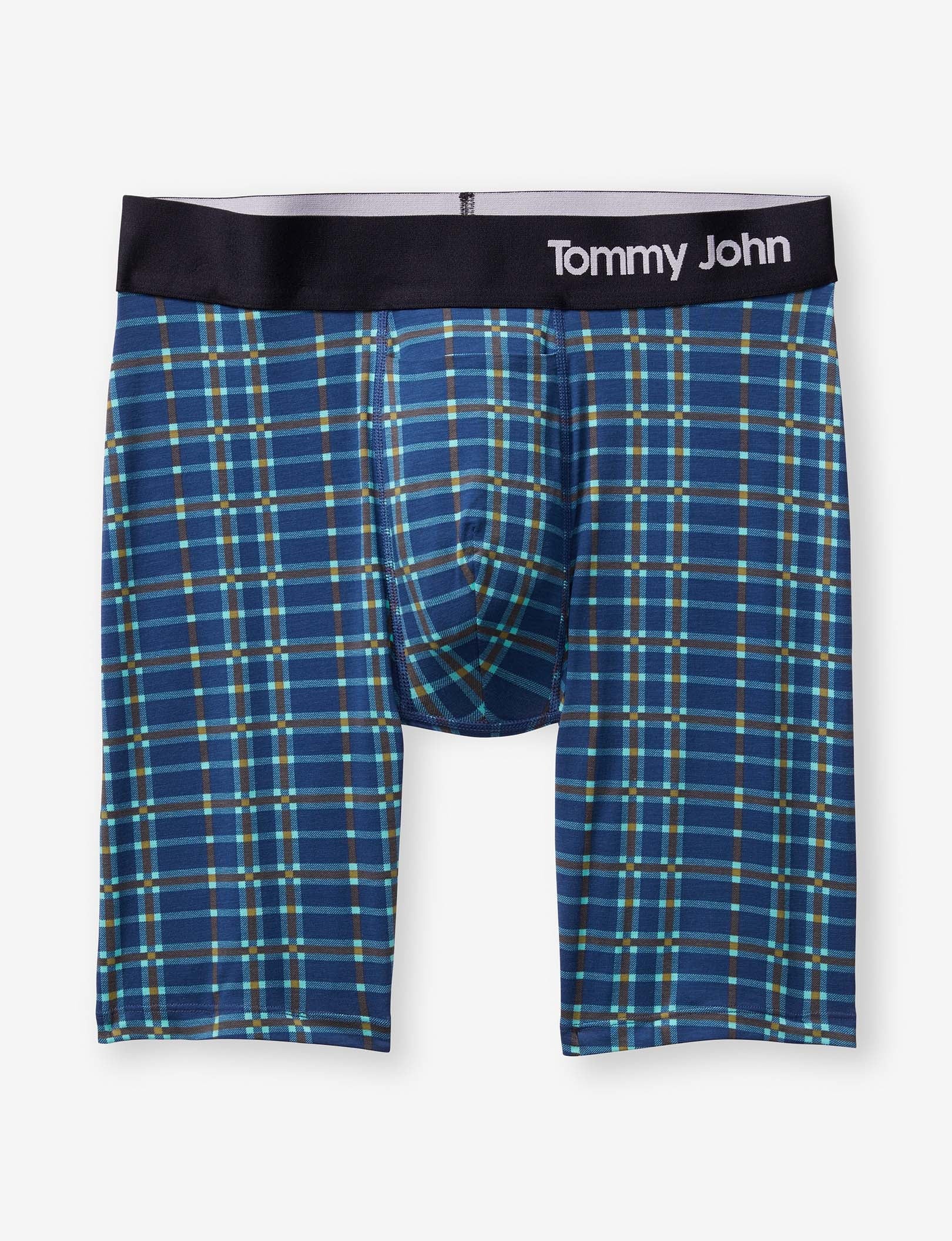Cool Cotton Boxer Brief 8"::Estate Blue Garden Plaid