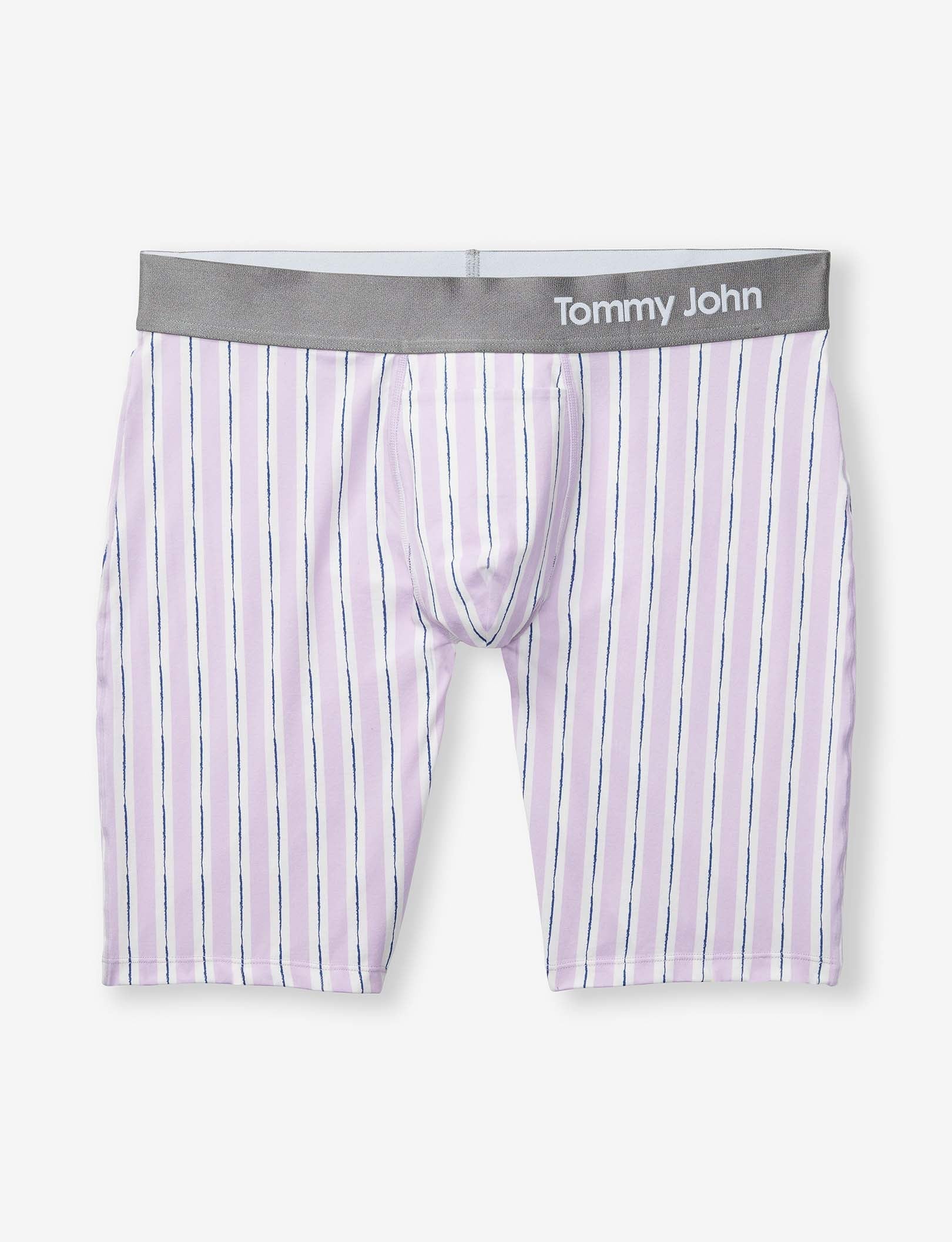 Cool Cotton Boxer Brief 8"::Lavendula Pinstripe