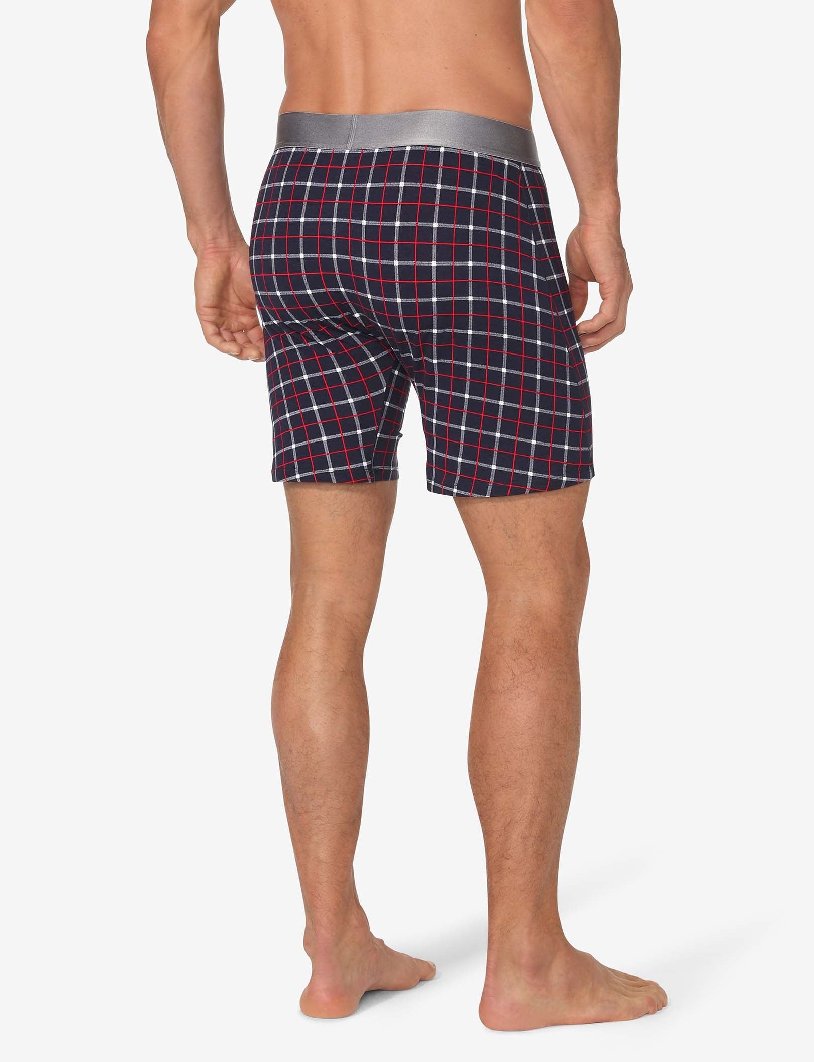 Cool Cotton Relaxed Fit Boxer 6"::Black Weekend Plaid
