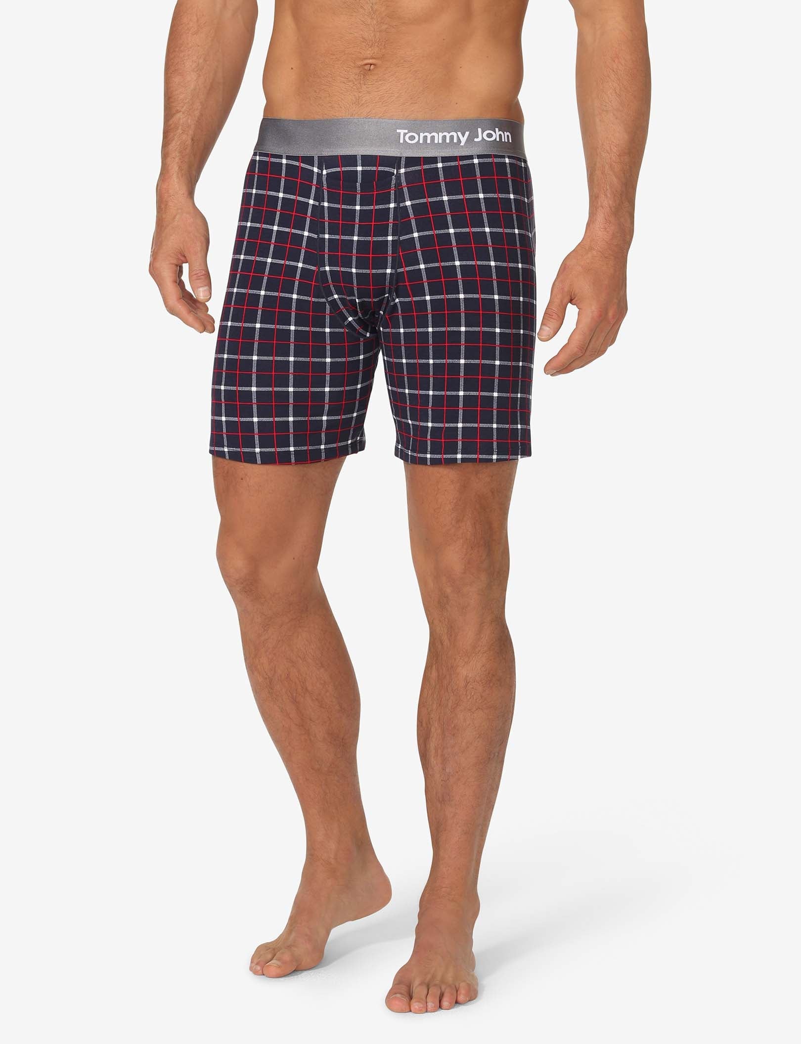 Cool Cotton Relaxed Fit Boxer 6"::Black Weekend Plaid
