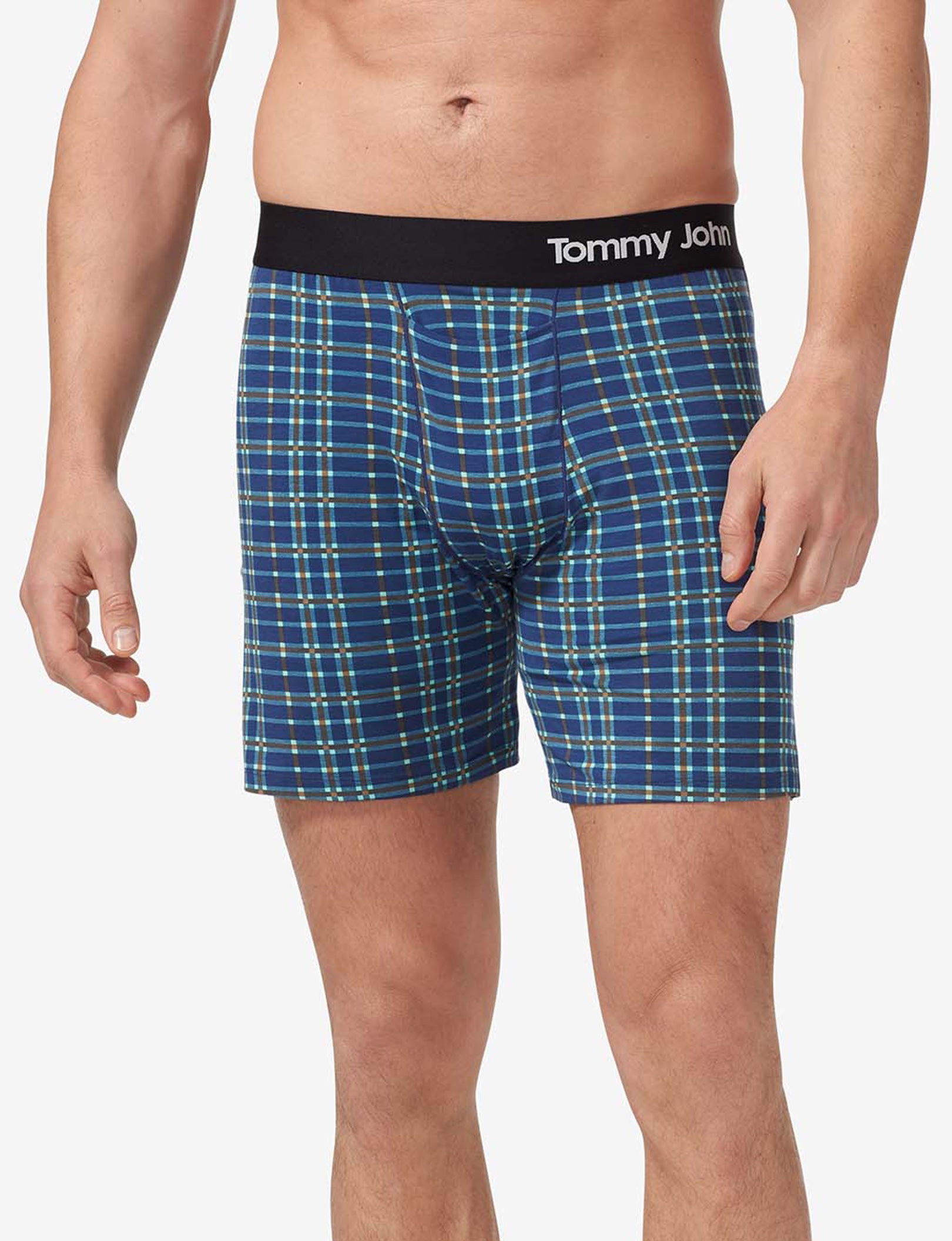 Cool Cotton Relaxed Fit Boxer 6"::Estate Blue Garden Plaid