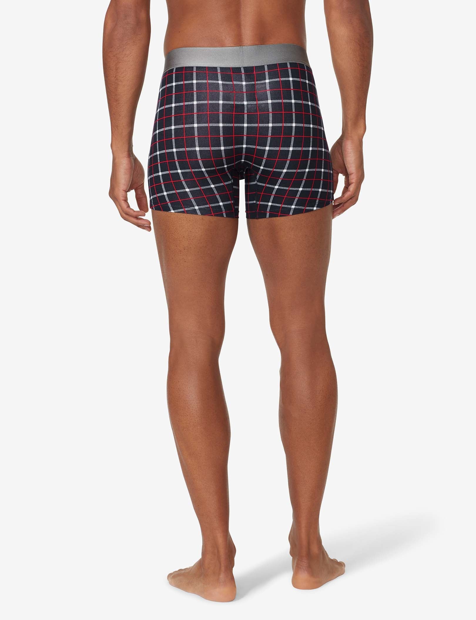 Cool Cotton Trunk 4"::Black Weekend Plaid