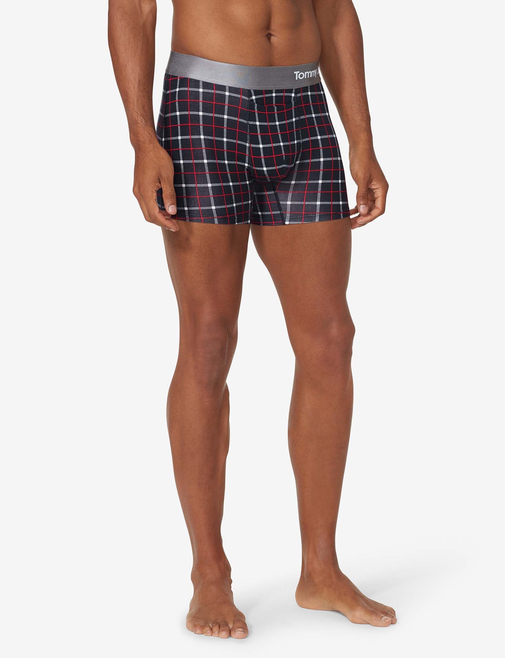 Cool Cotton Trunk 4"::Black Weekend Plaid