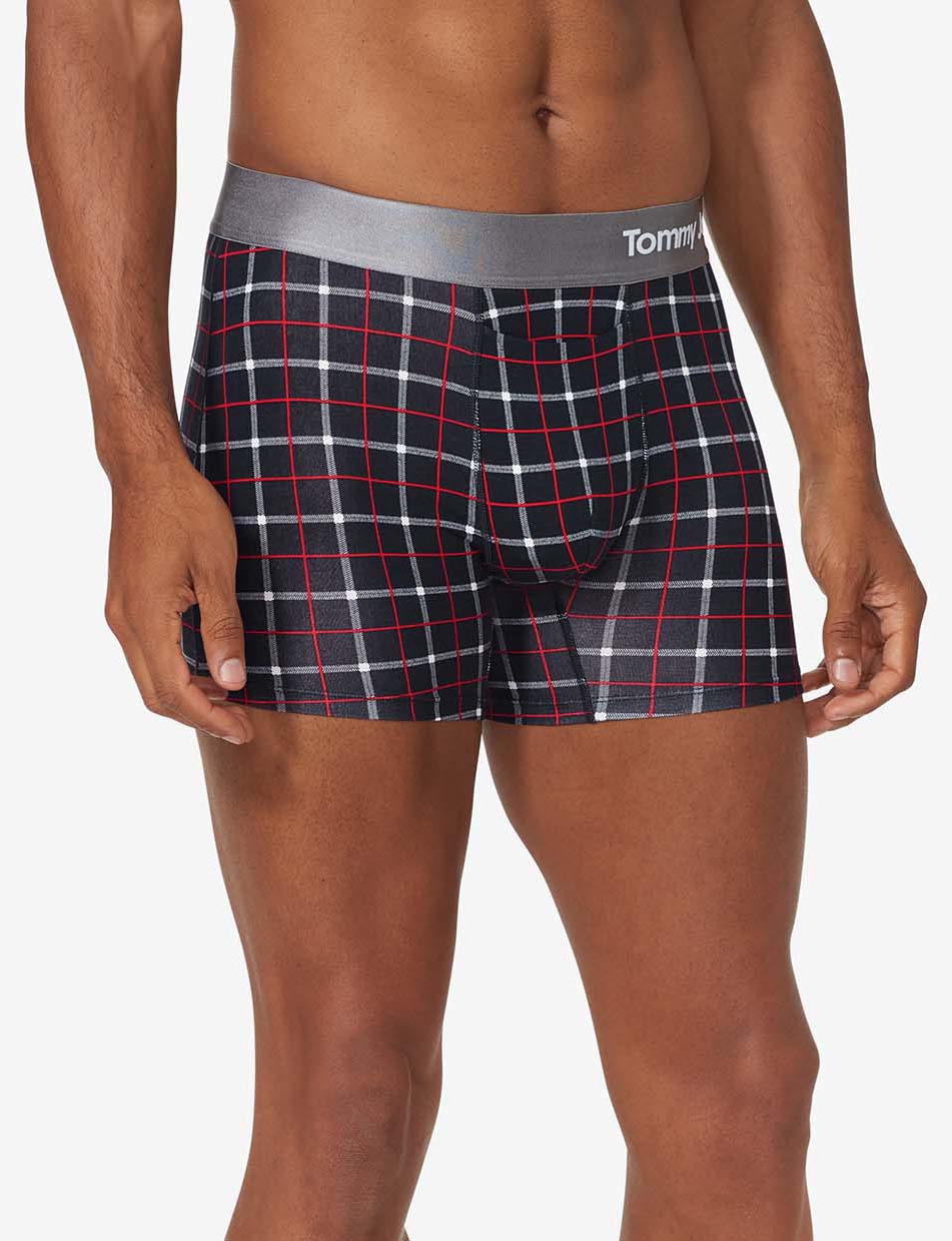 Cool Cotton Trunk 4"::Black Weekend Plaid