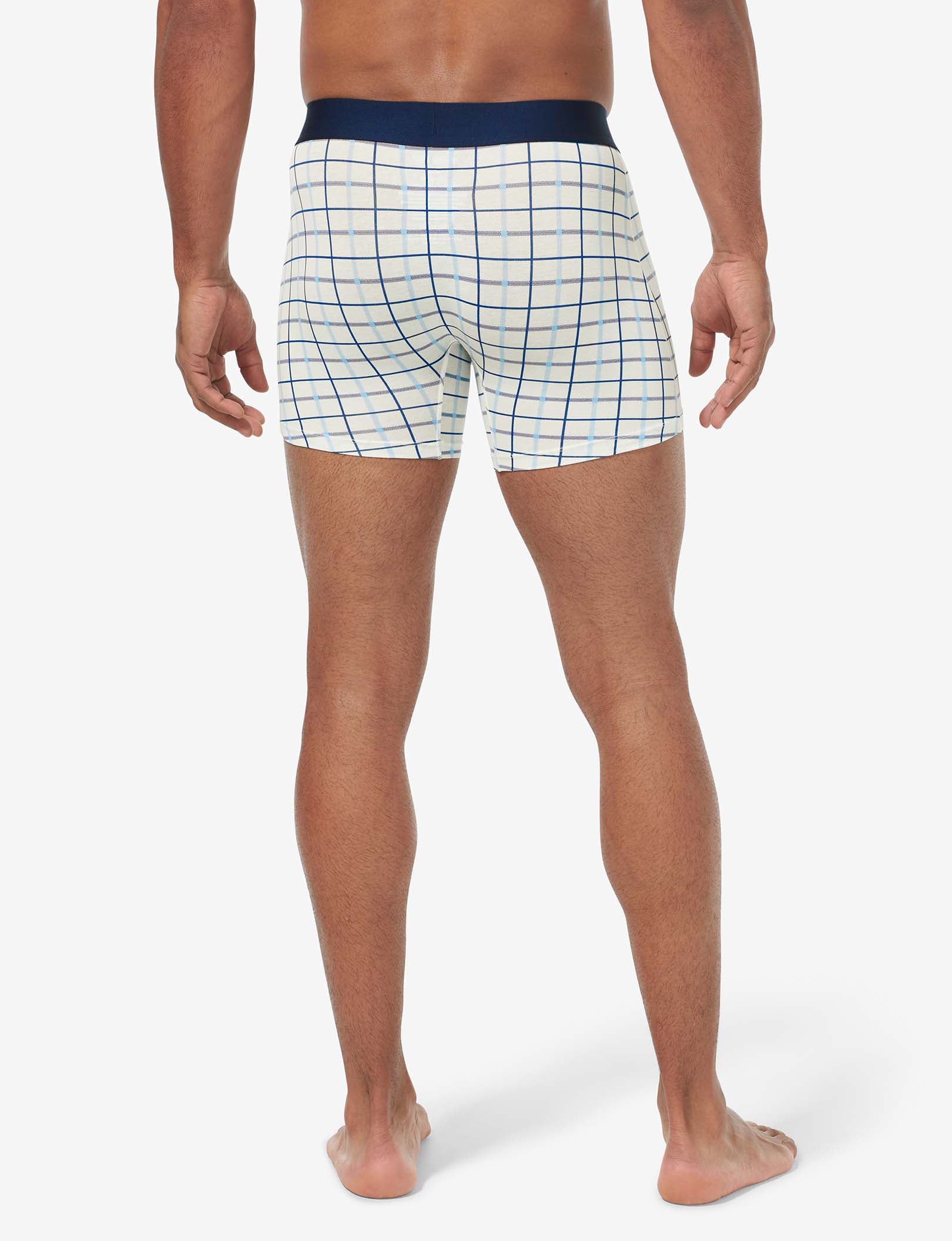 Cool Cotton Trunk 4"::Coconut Milk Sunday Drive Plaid