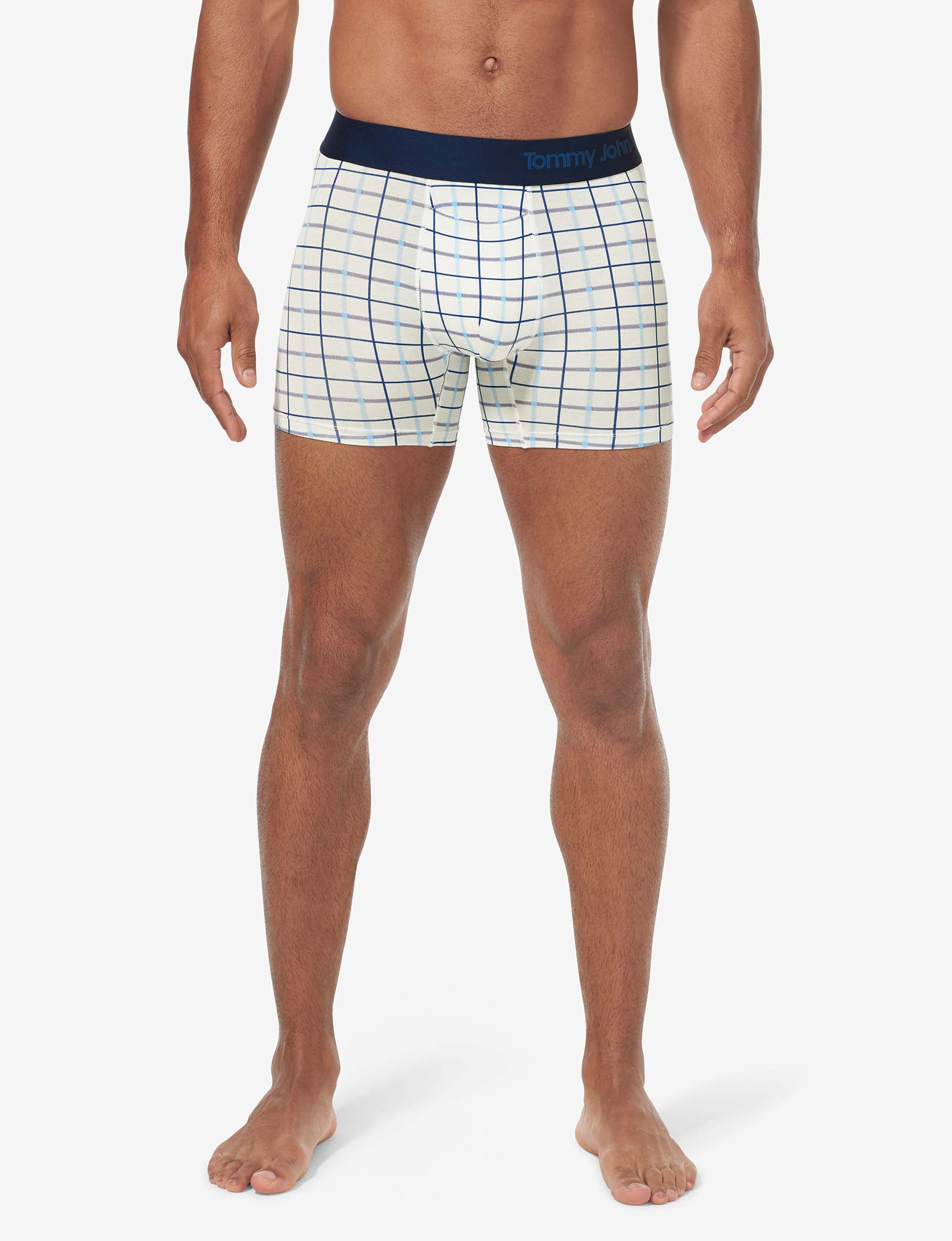 Cool Cotton Trunk 4"::Coconut Milk Sunday Drive Plaid