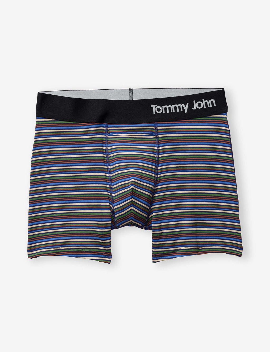 Cool Cotton Trunk 4"::Estate Blue Tabloid Stripe