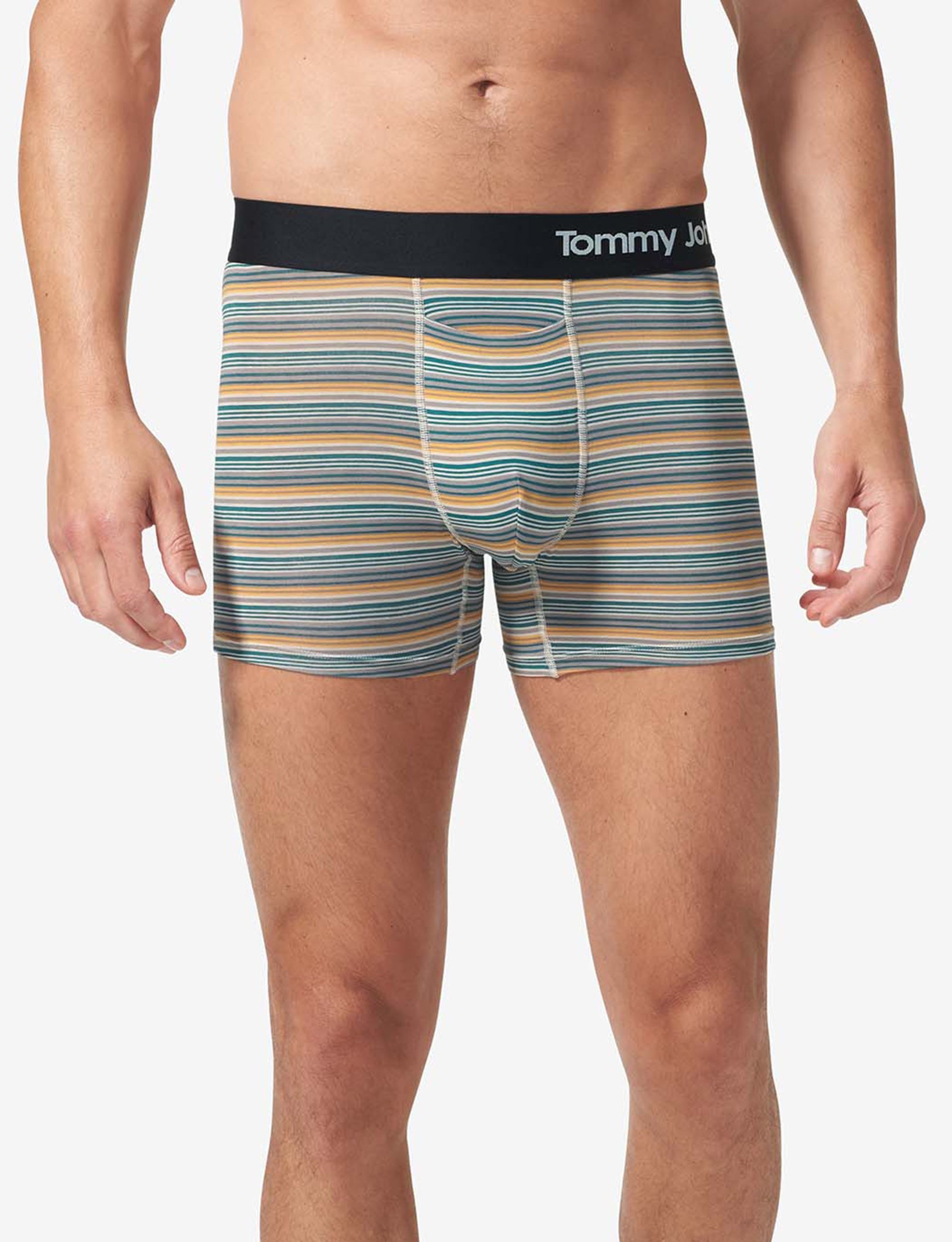 Cool Cotton Trunk 4"::Iron Tabloid Stripe