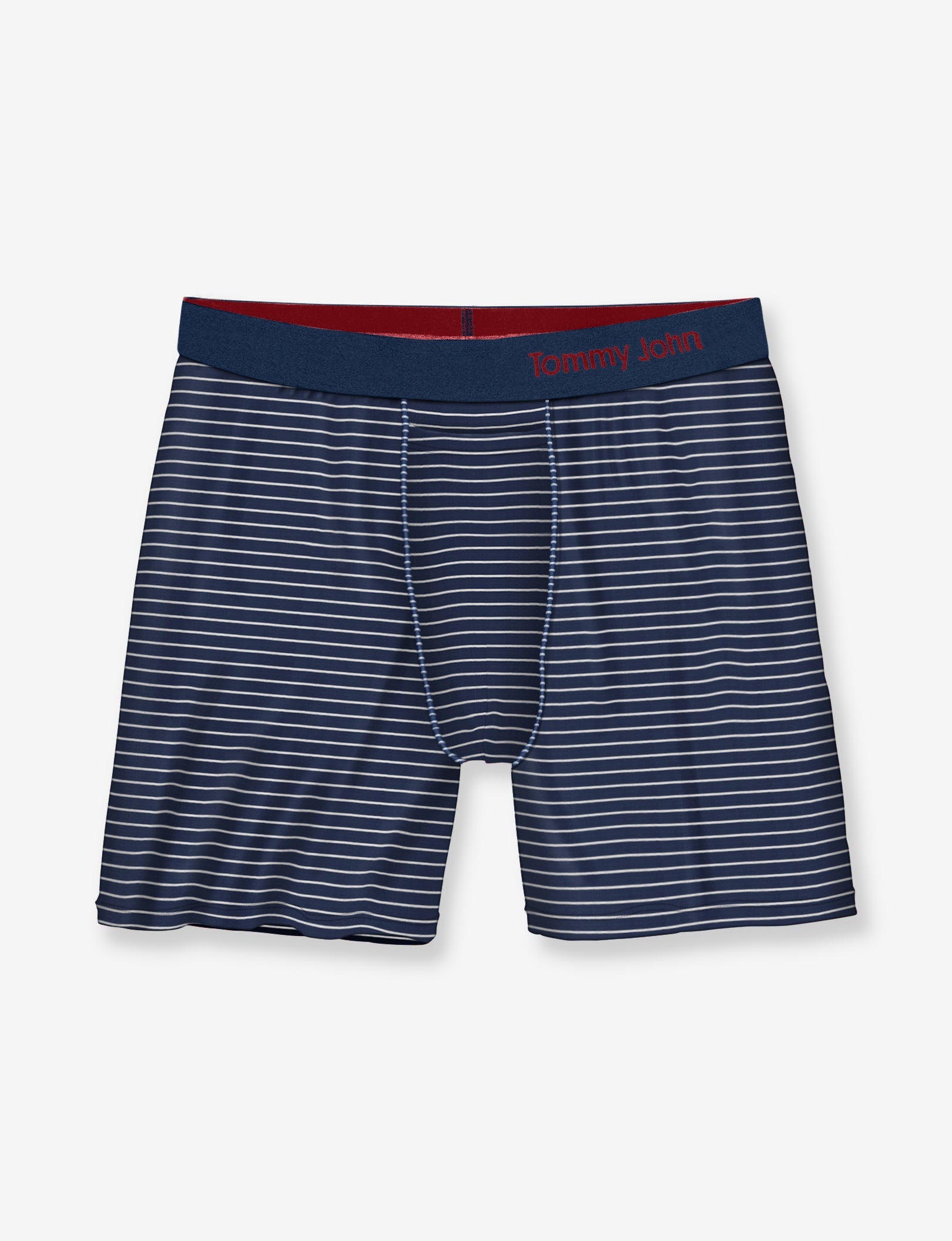Cool Cotton Relaxed Fit Boxer 6"::Navy Barber Stripe