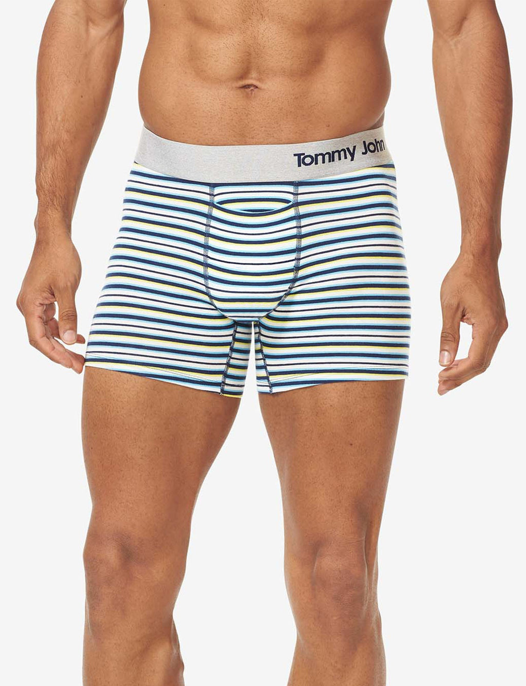 Cool Cotton Trunk 4"::Hint of Mint Stripe