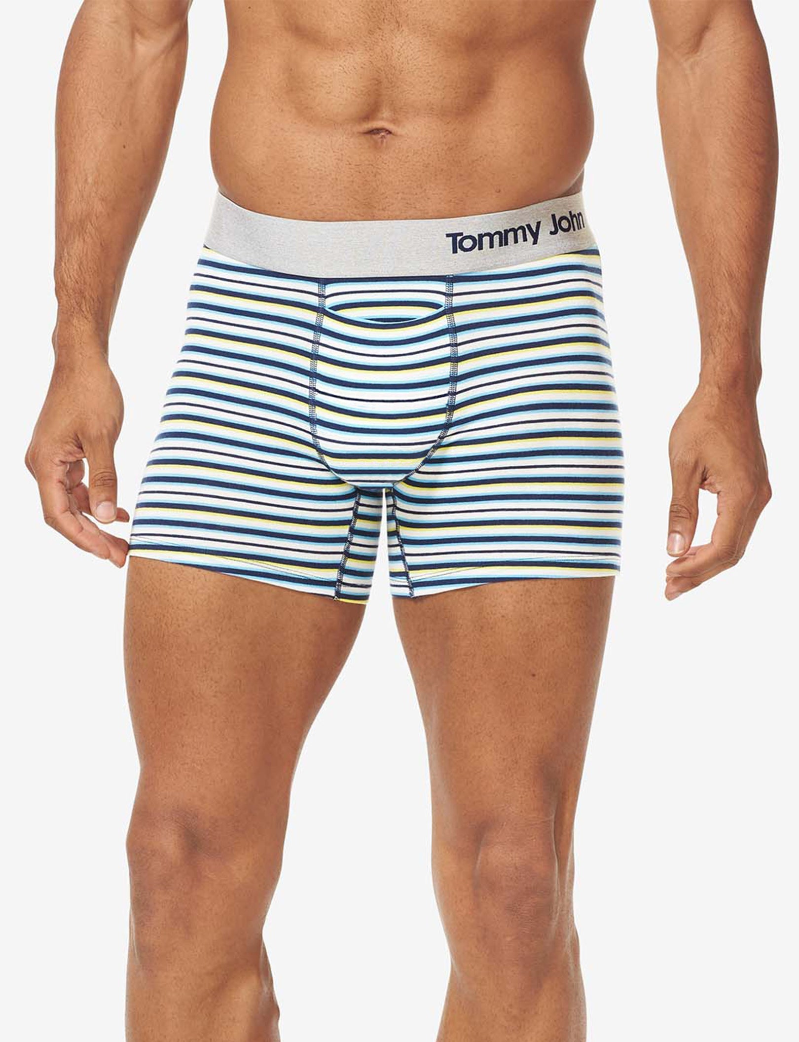 Cool Cotton Trunk 4"::Hint of Mint Stripe