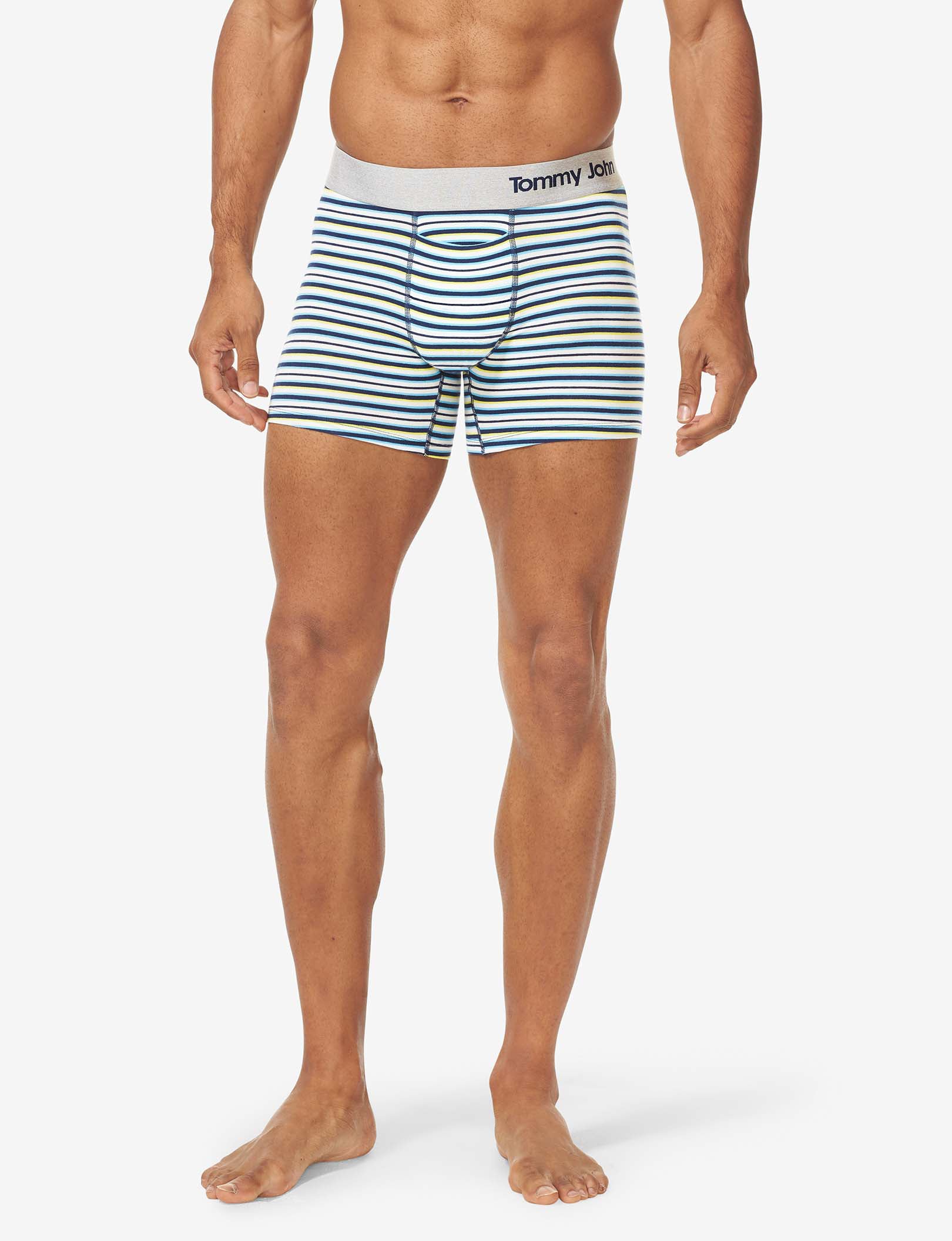 Cool Cotton Trunk 4"::Hint of Mint Stripe