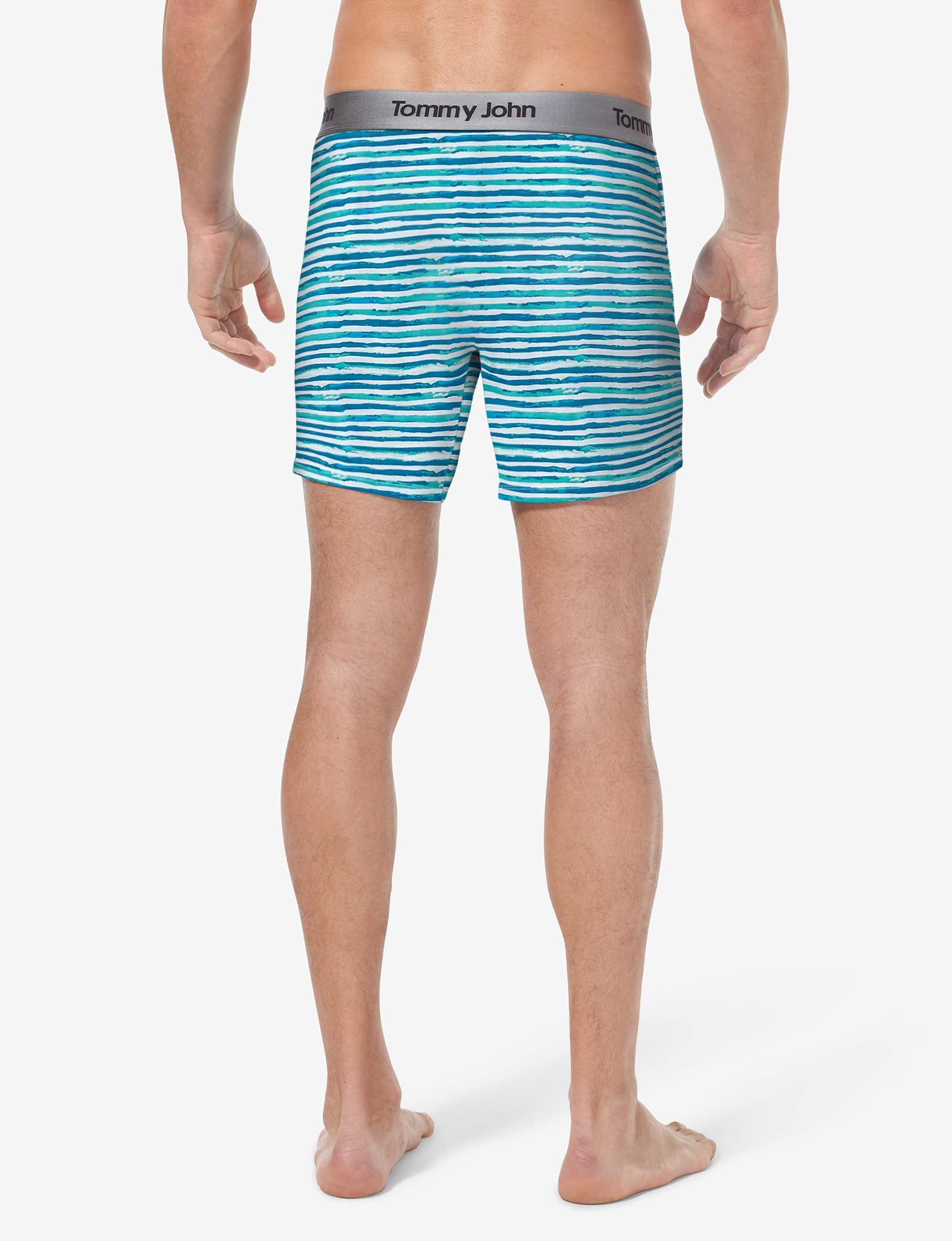 Second Skin Relaxed Fit Boxer 6"::Blue Coral Painterly Stripe