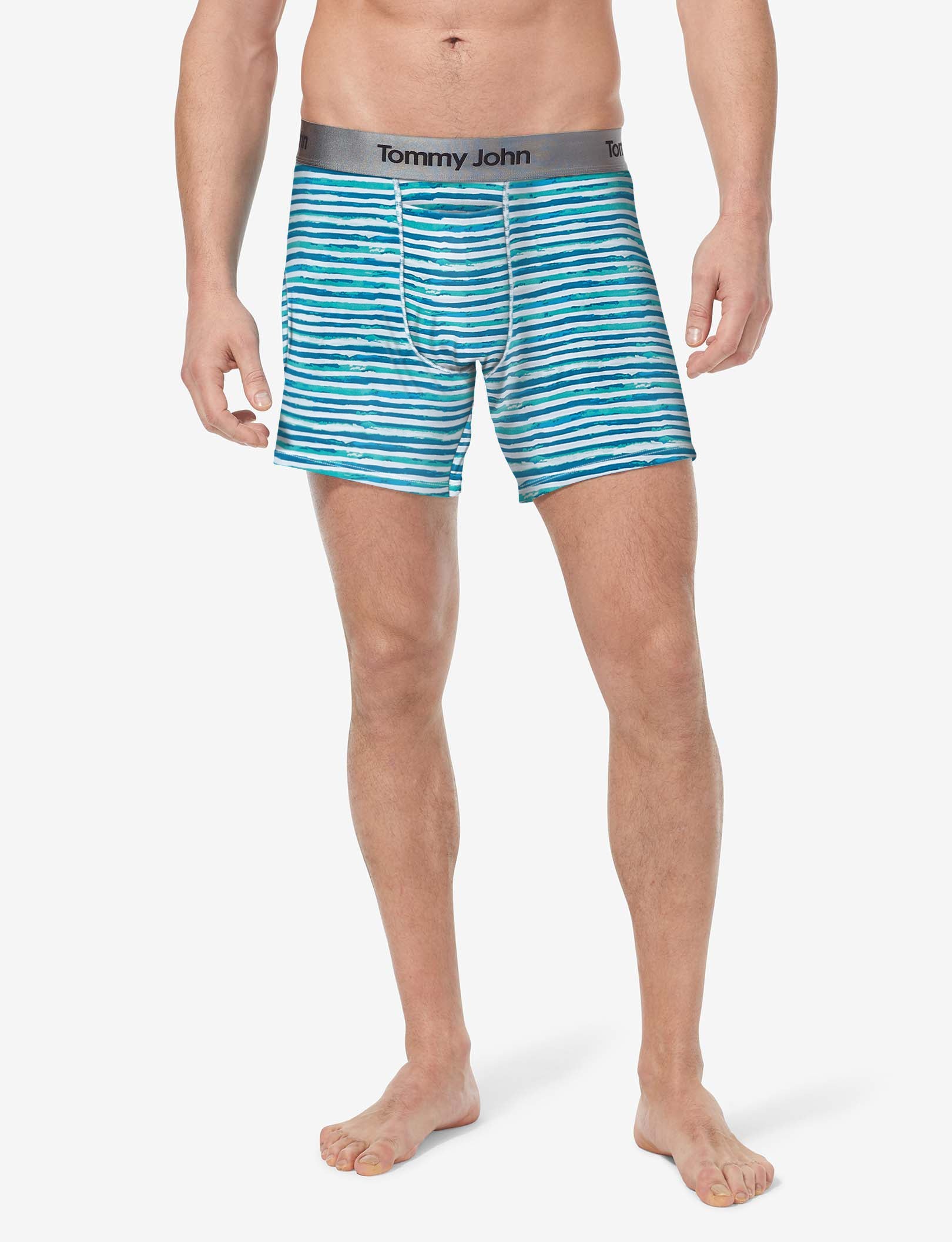Second Skin Relaxed Fit Boxer 6"::Blue Coral Painterly Stripe