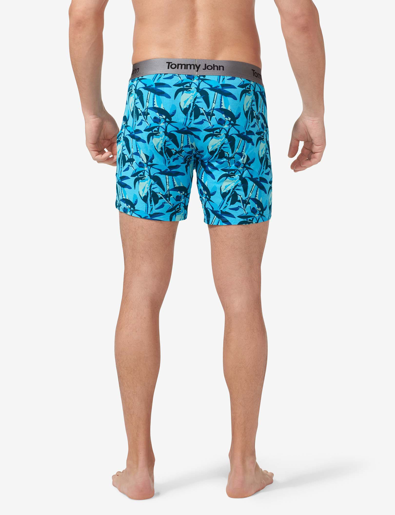 Second Skin Relaxed Fit Boxer 6"::Blue Atoll Rubber Tree