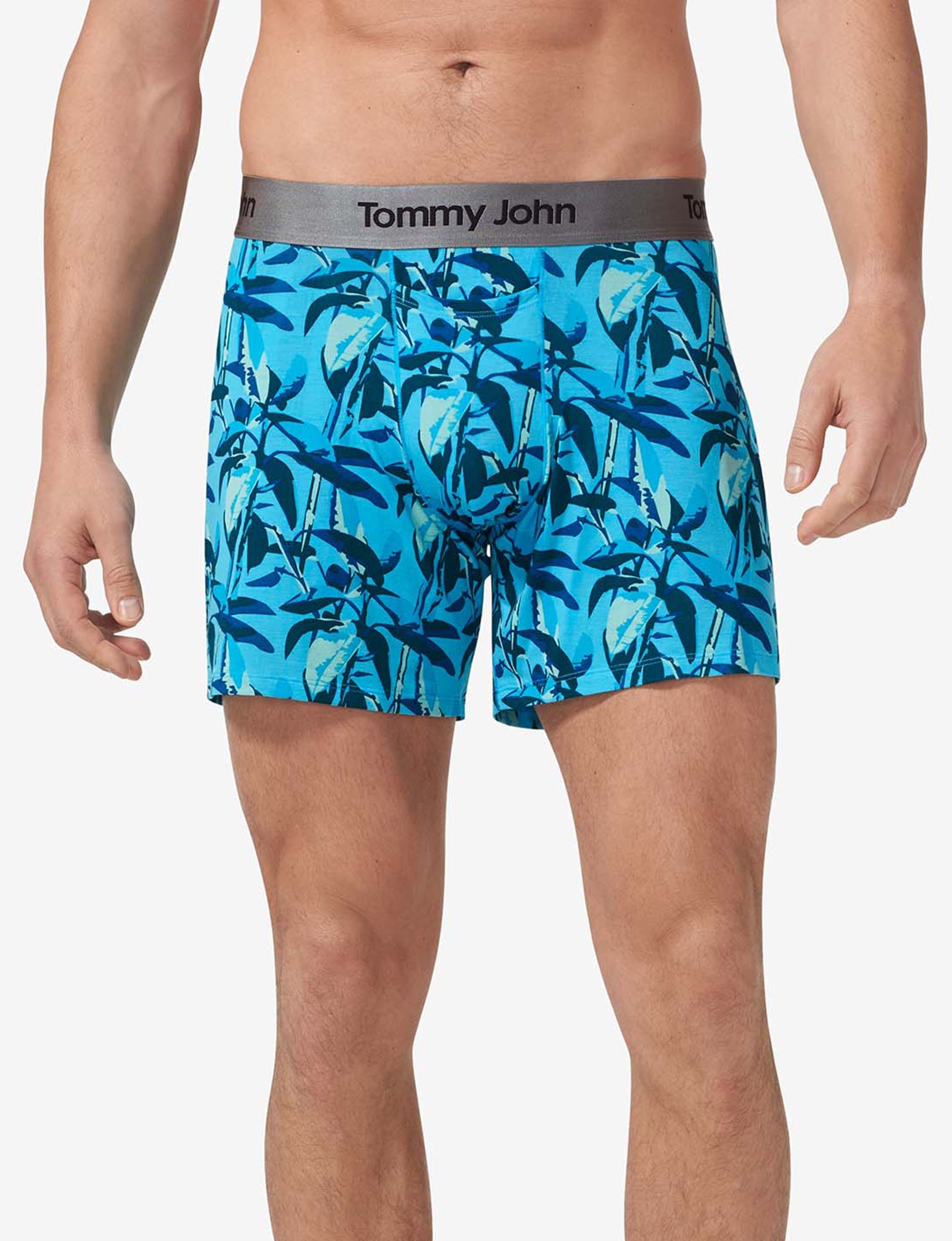 Second Skin Relaxed Fit Boxer 6"::Blue Atoll Rubber Tree