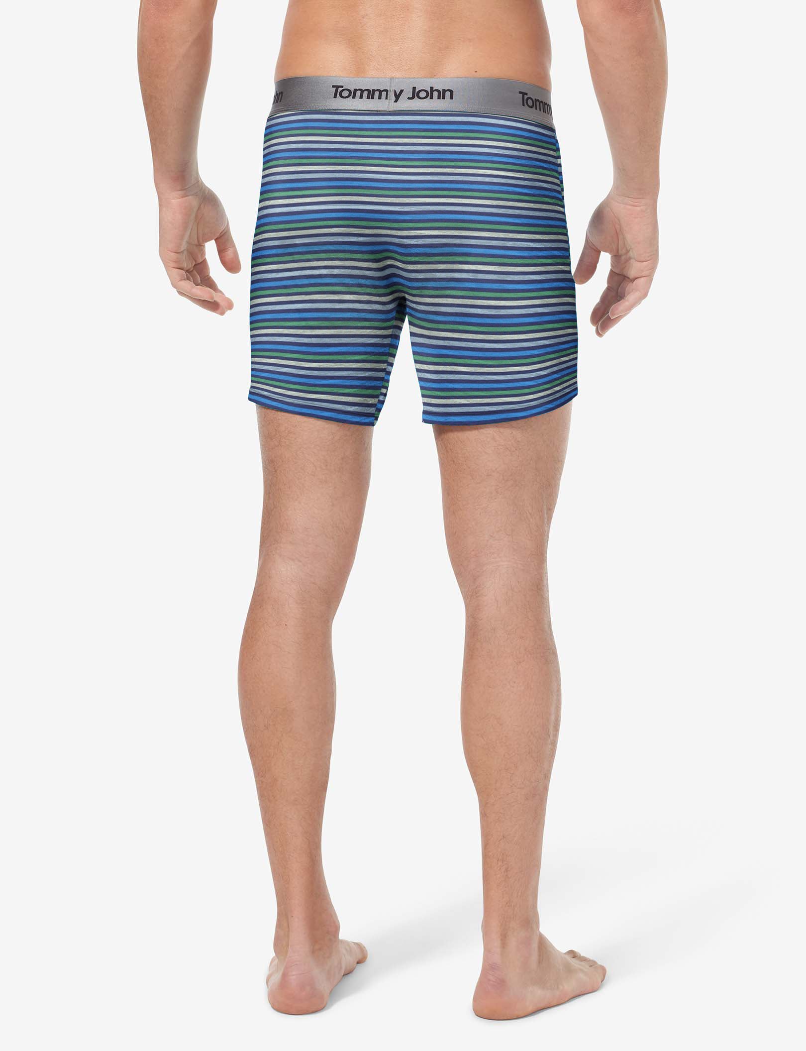 Second Skin Relaxed Fit Boxer 6"::Estate Blue Globe Stripe