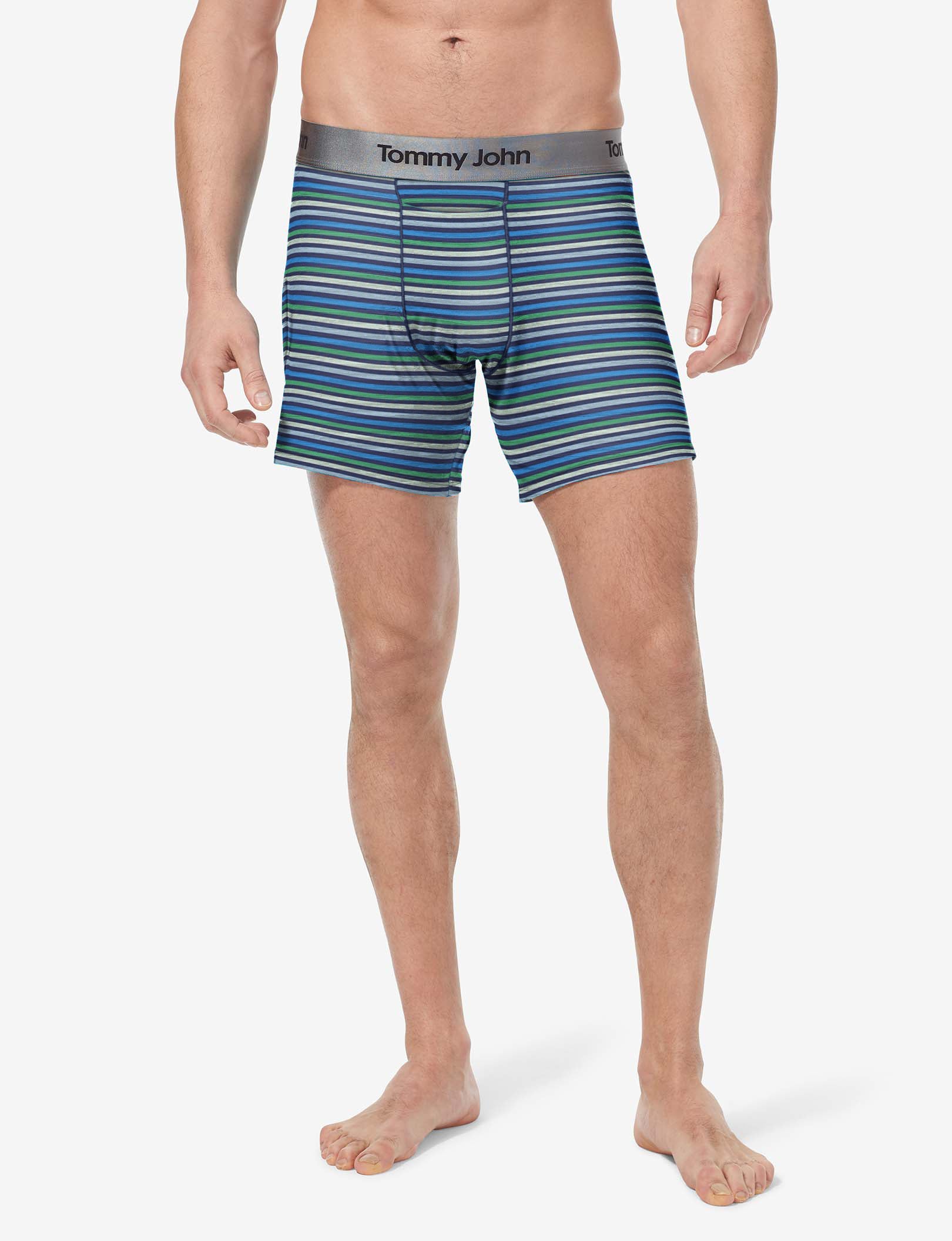 Second Skin Relaxed Fit Boxer 6"::Estate Blue Globe Stripe
