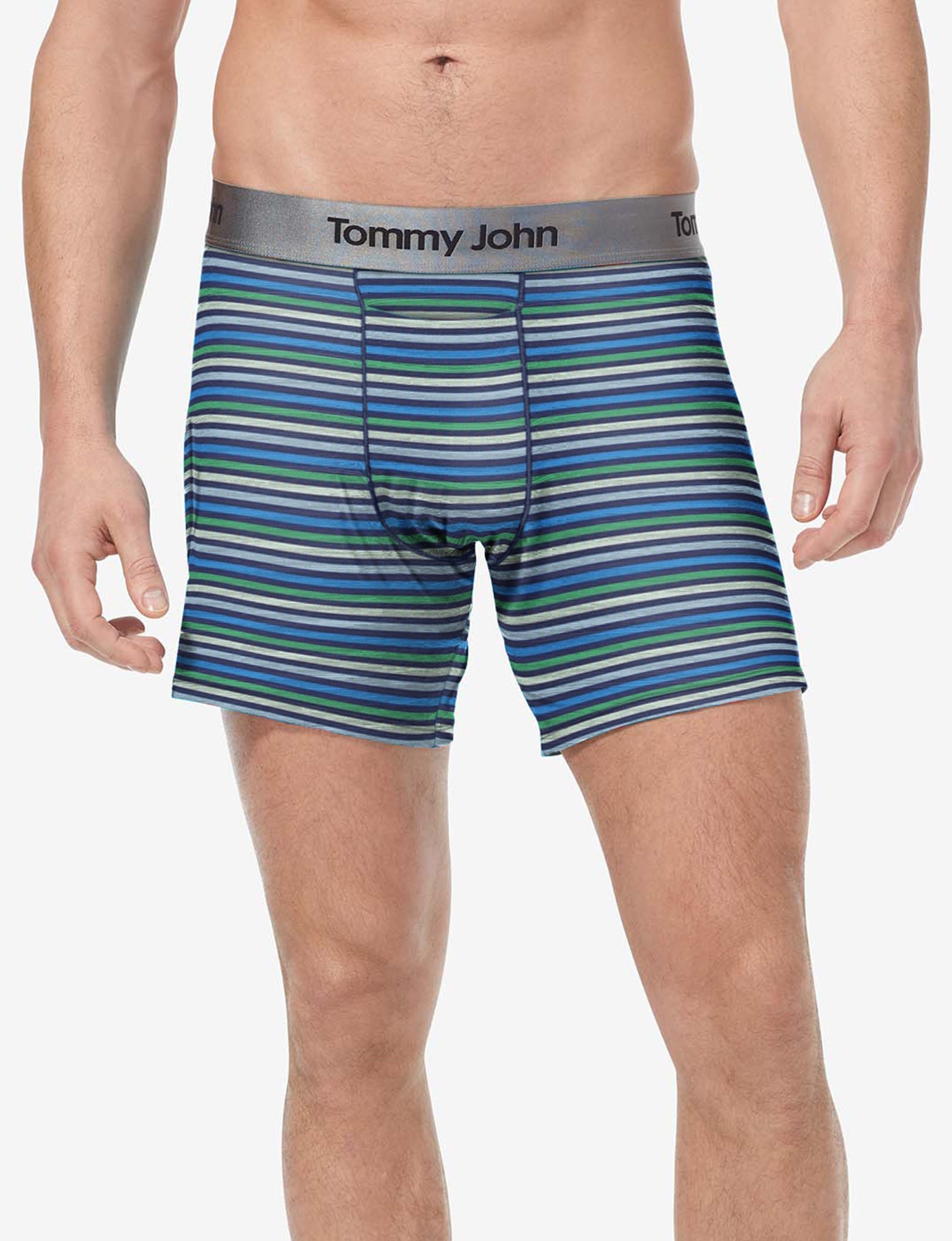 Second Skin Relaxed Fit Boxer 6"::Estate Blue Globe Stripe